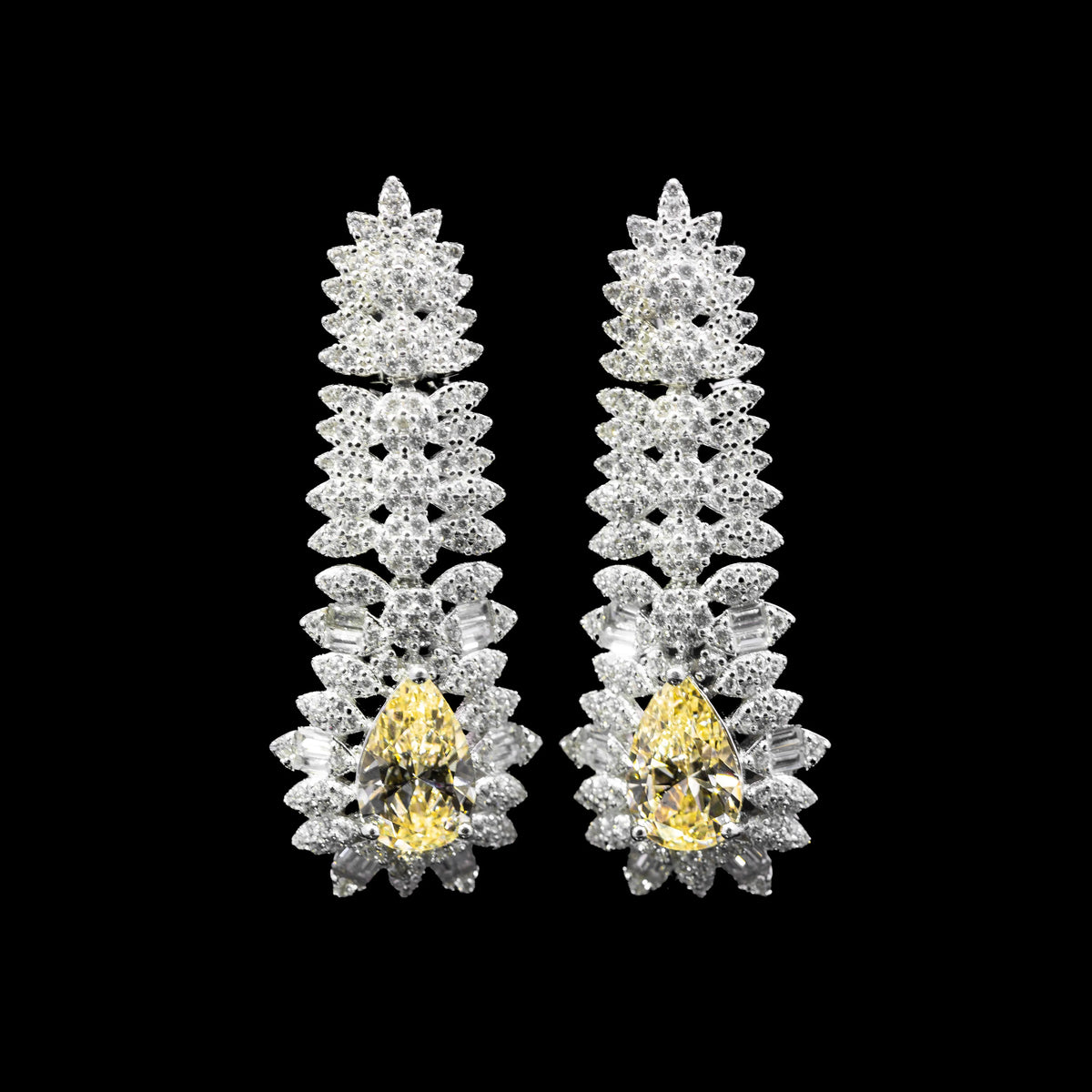 Isabella Royale Yellow & White Luxury Bridal Full Set in 925 Sterling Silver - With Premium Quality Zircon Stone