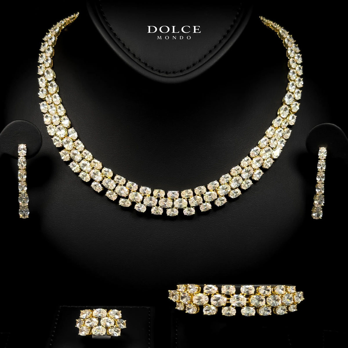 Bianca Royale Golden Luxury Full Set in High Quality Class Zircon Stone Gold Plated