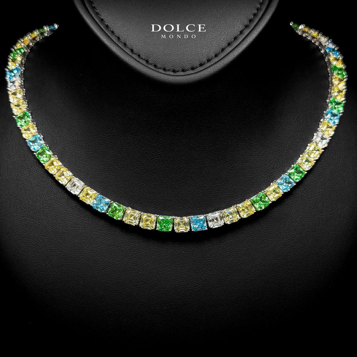 Luciana Tennis Multicolor Luxury Full Set in High Quality Class Zircon Stone Rhodium Plated