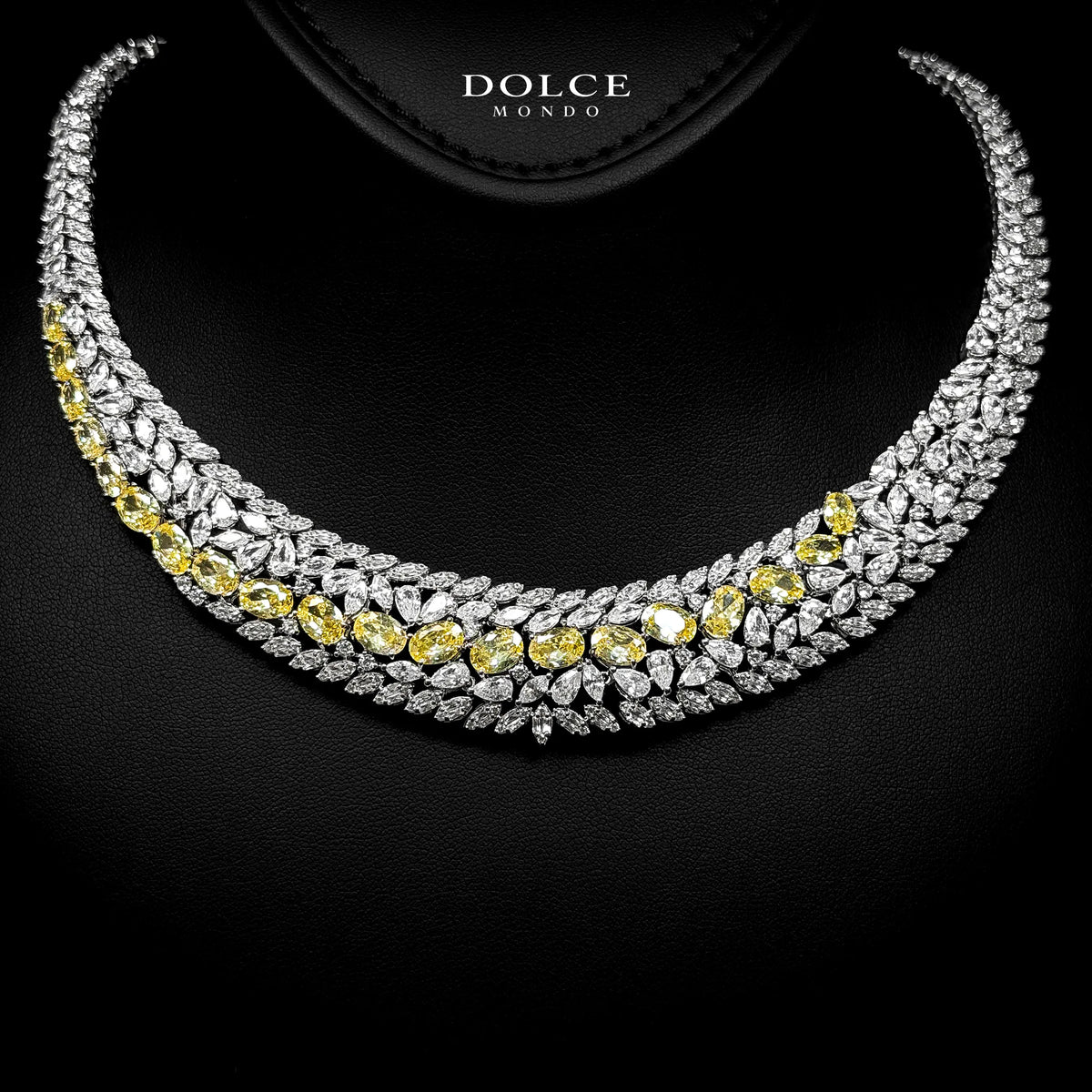 Isabel Yellow Luxury Bridal Full Set in High Quality Class Zircon Stone Rhodium Plated