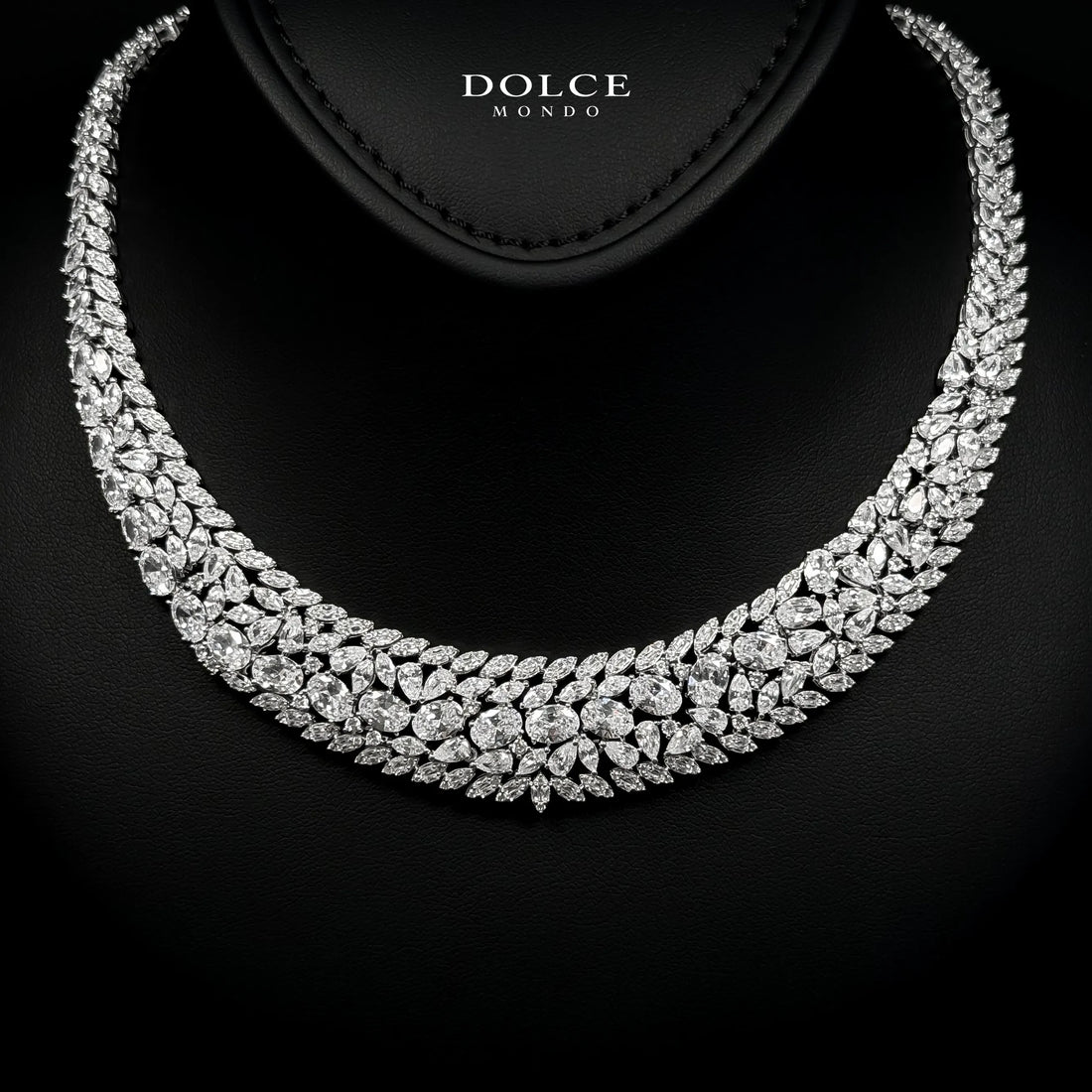 Isabel White Luxury Bridal Full Set in High Quality Class Zircon Stone Rhodium Plated