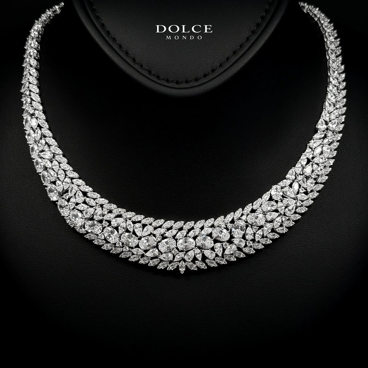 Isabel White Luxury Bridal Full Set in High Quality Class Zircon Stone Rhodium Plated