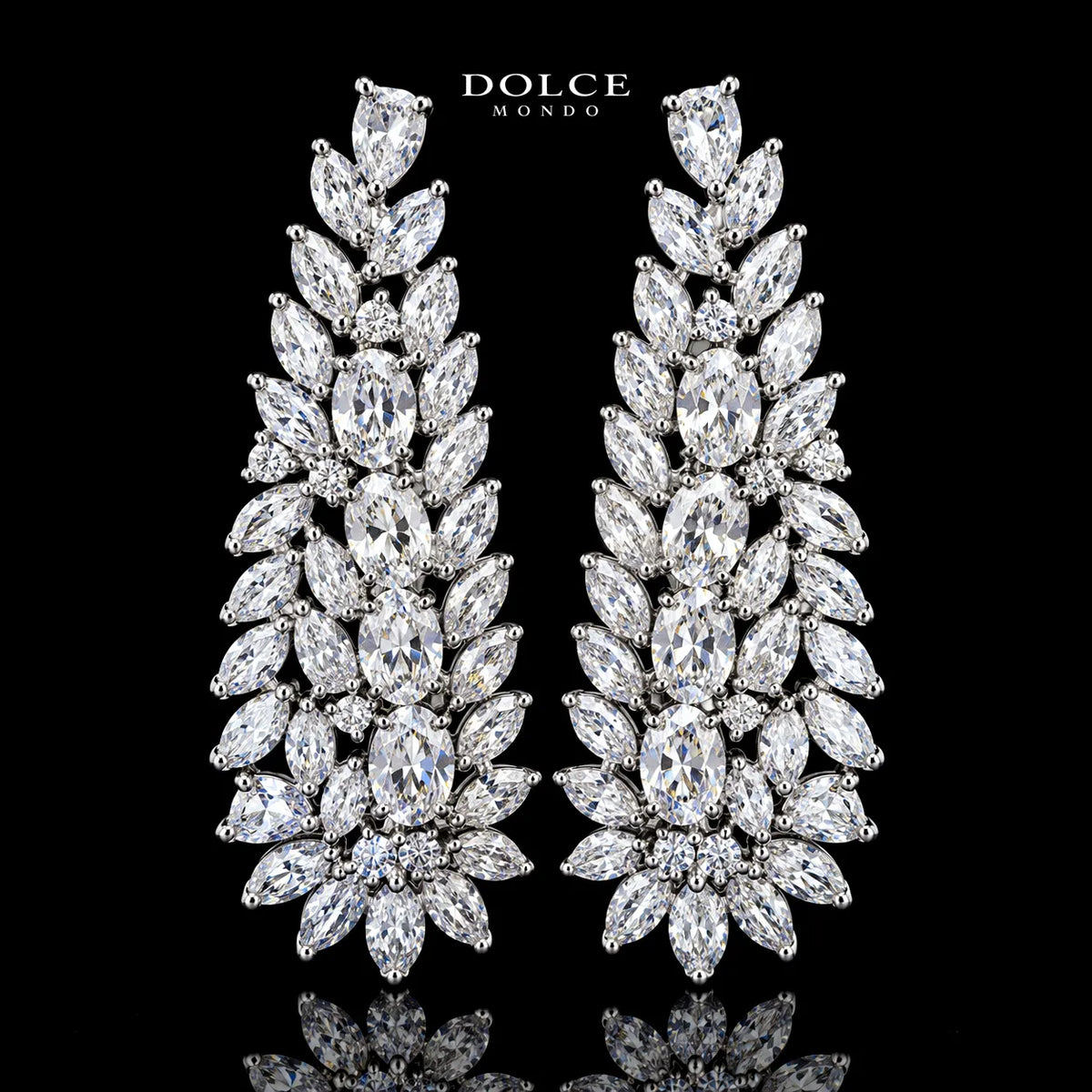 Isabel White Luxury Bridal Full Set in High Quality Class Zircon Stone Rhodium Plated