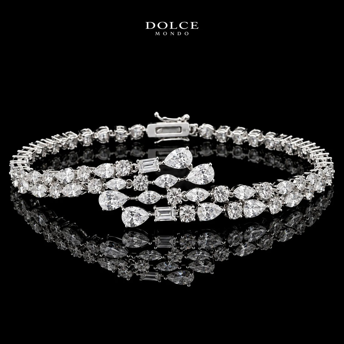 Adelina Majesty White Luxury Bridal Full Set in High Quality Class Zircon Stone Rhodium Plated