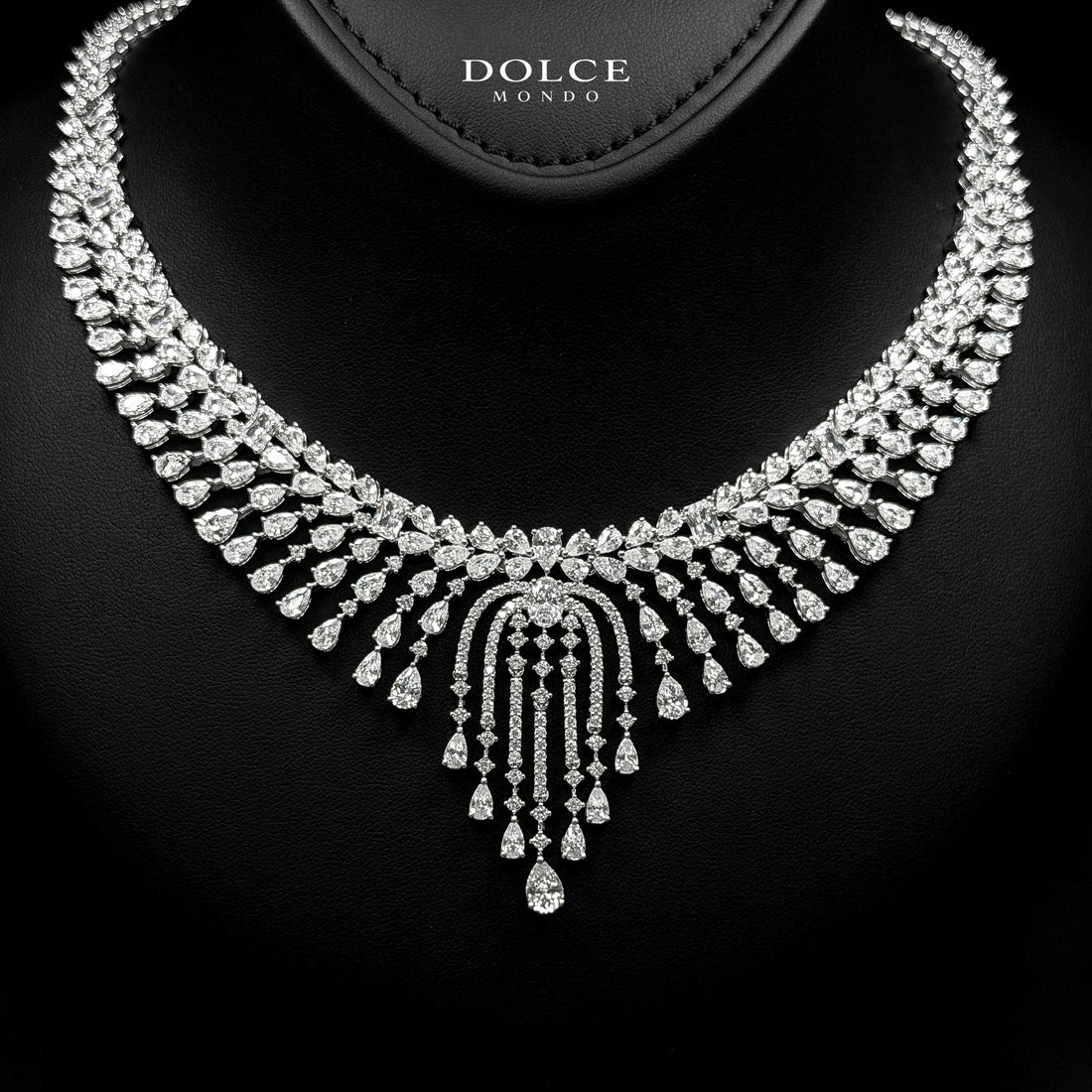 Amelia White Luxury Bridal Full Set in High Quality Class Zircon Stone Rhodium Plated