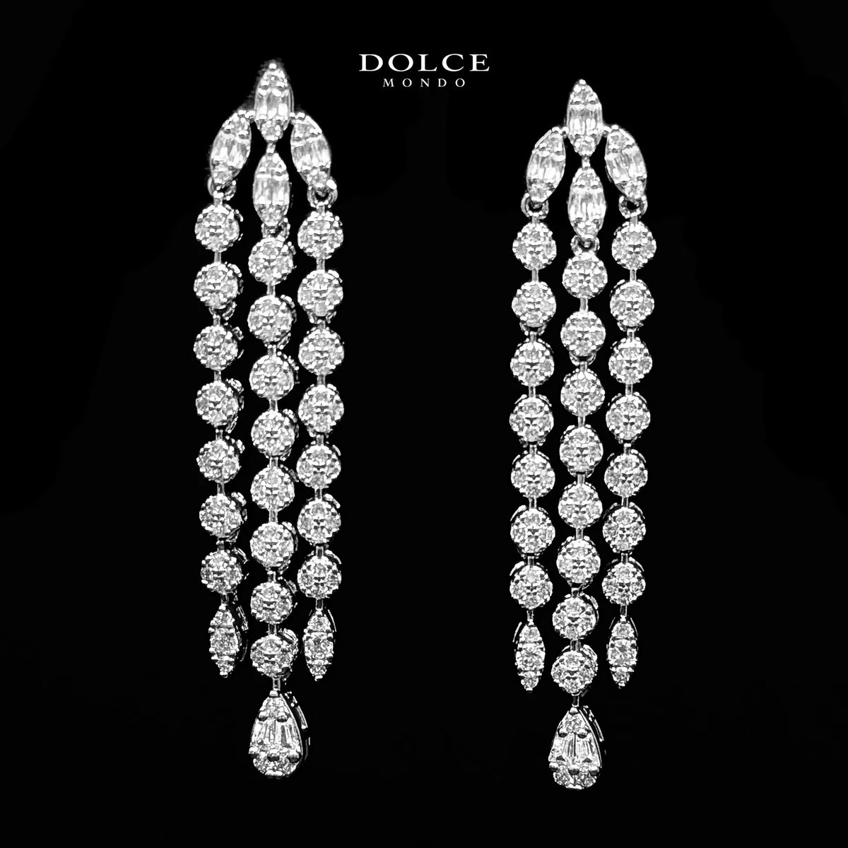Clara White Luxury Bridal Full Set in High Quality Class Zircon Stone Rhodium Plated