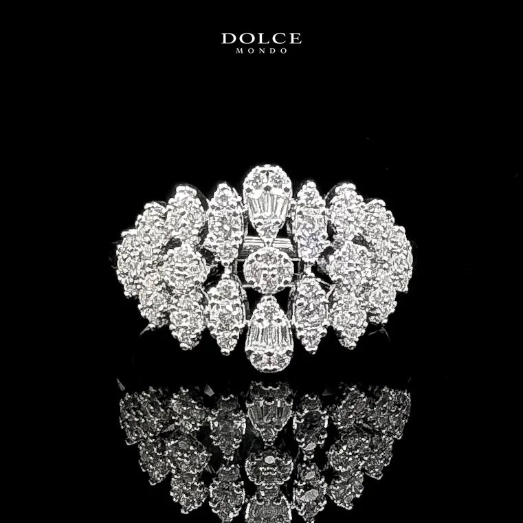 Clara White Luxury Bridal Full Set in High Quality Class Zircon Stone Rhodium Plated
