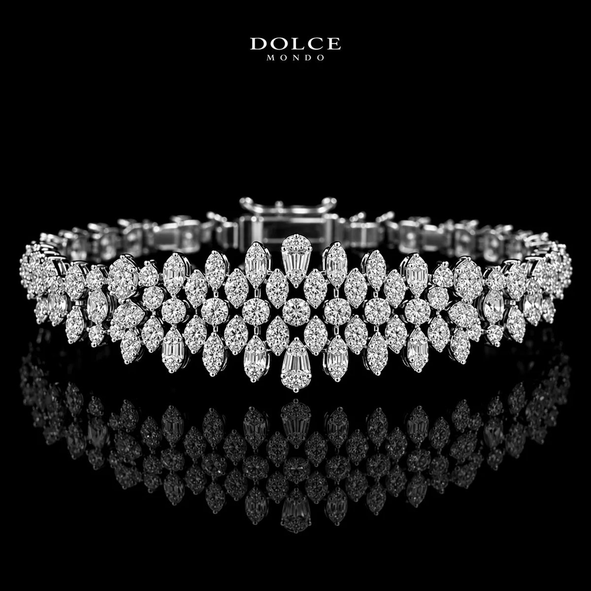 Clara White Luxury Bridal Full Set in High Quality Class Zircon Stone Rhodium Plated