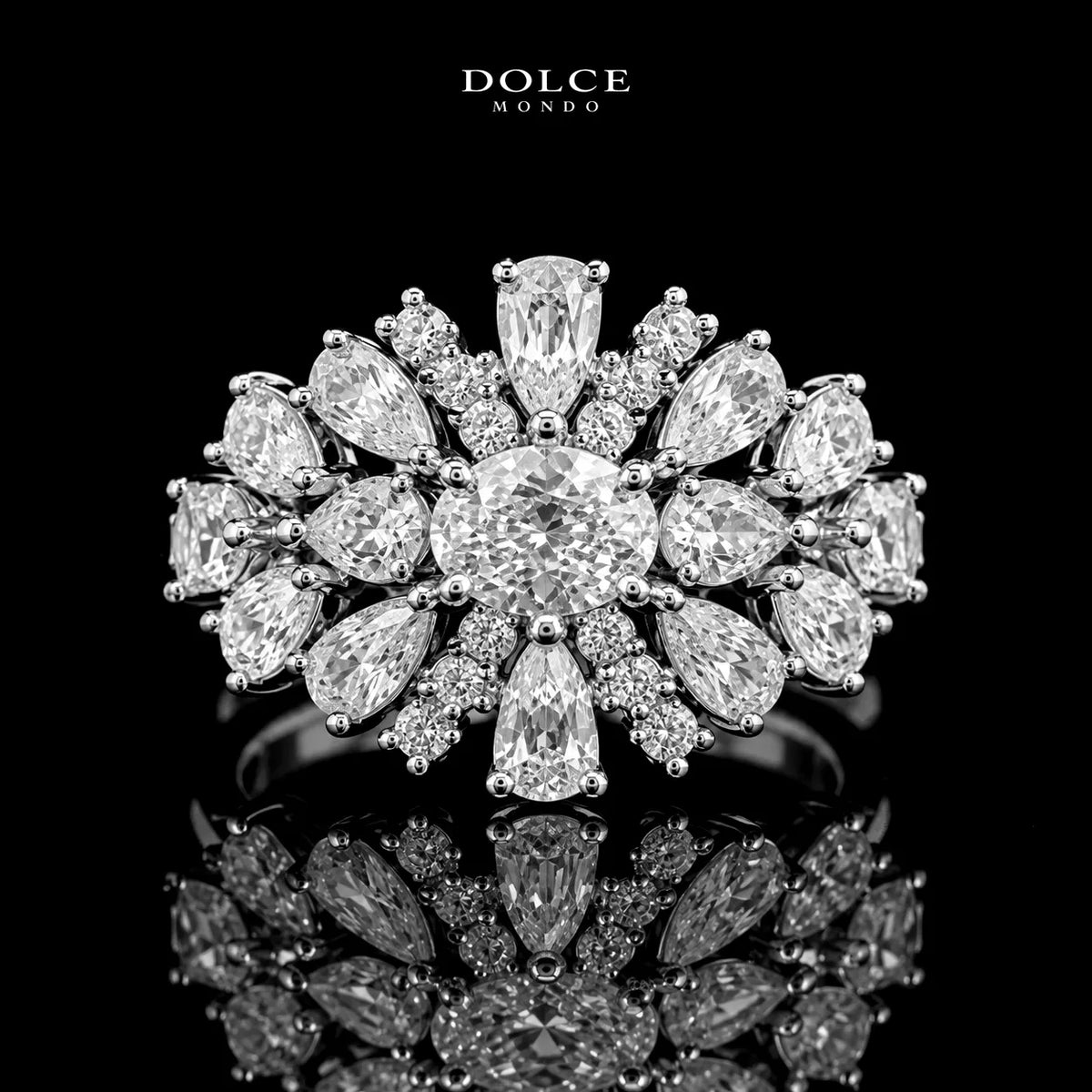 Amelia White Luxury Bridal Full Set in High Quality Class Zircon Stone Rhodium Plated