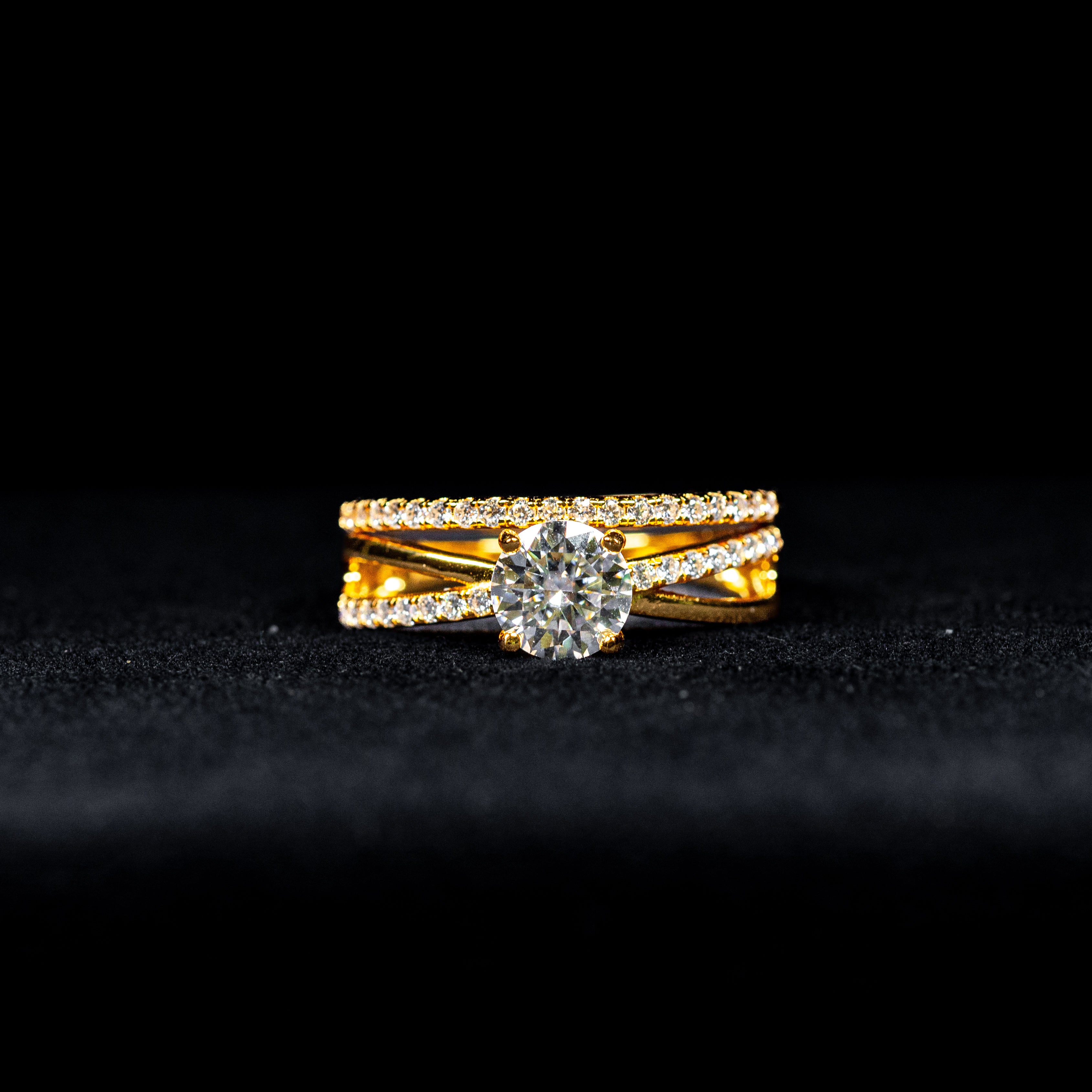 Oval Cut Dual Bridal Wrap GRA Certified Moissanite Ring in 18K Gold Plated 925 Sterling Silver – 1.60 Carat