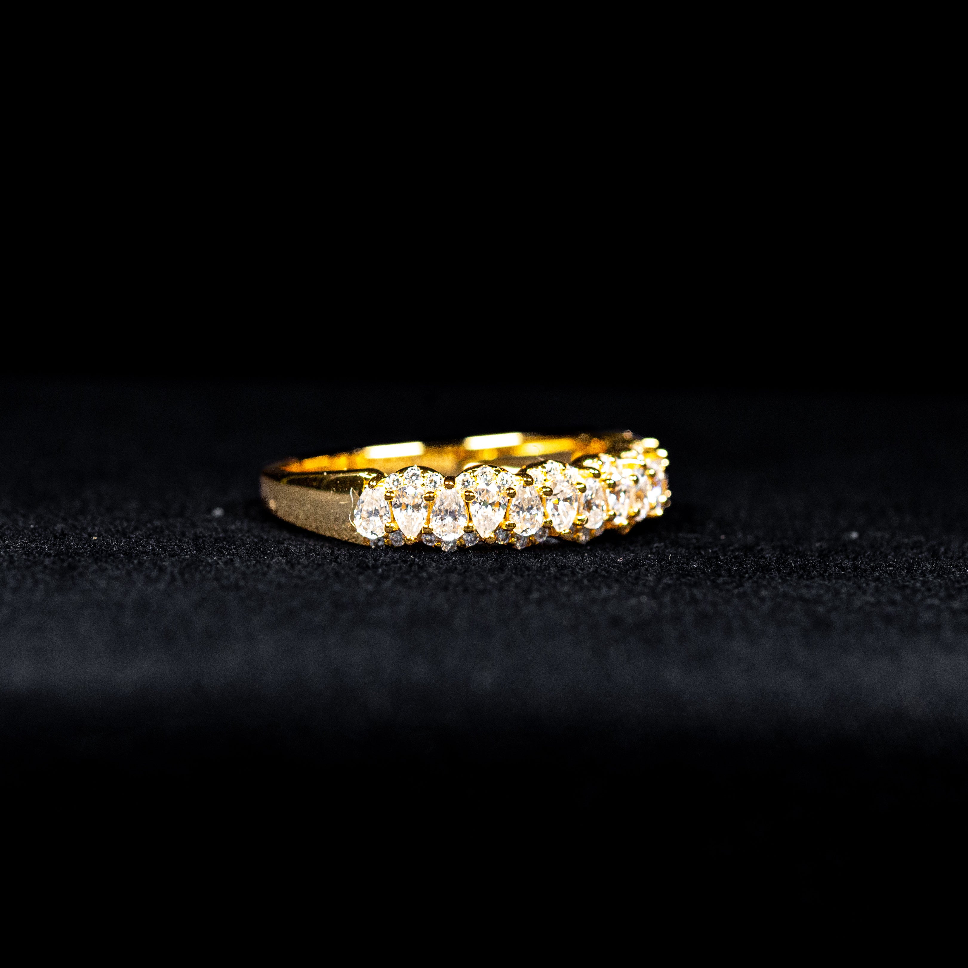 Oval Cut Eternity Band GRA Certified Moissanite Ring in 18K Gold Plated 925 Sterling Silver – 0.99 Carat