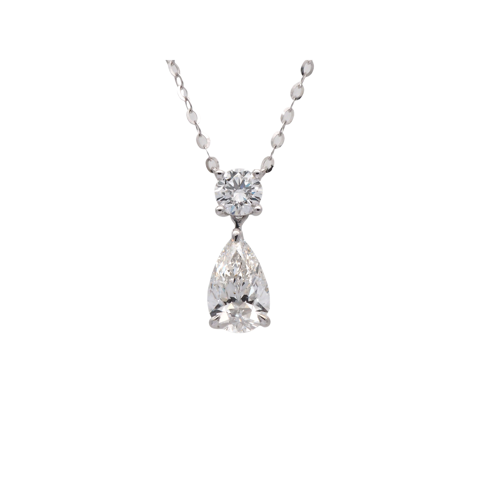 Elegant Lab-Grown Diamond Teardrop Pendant Necklace