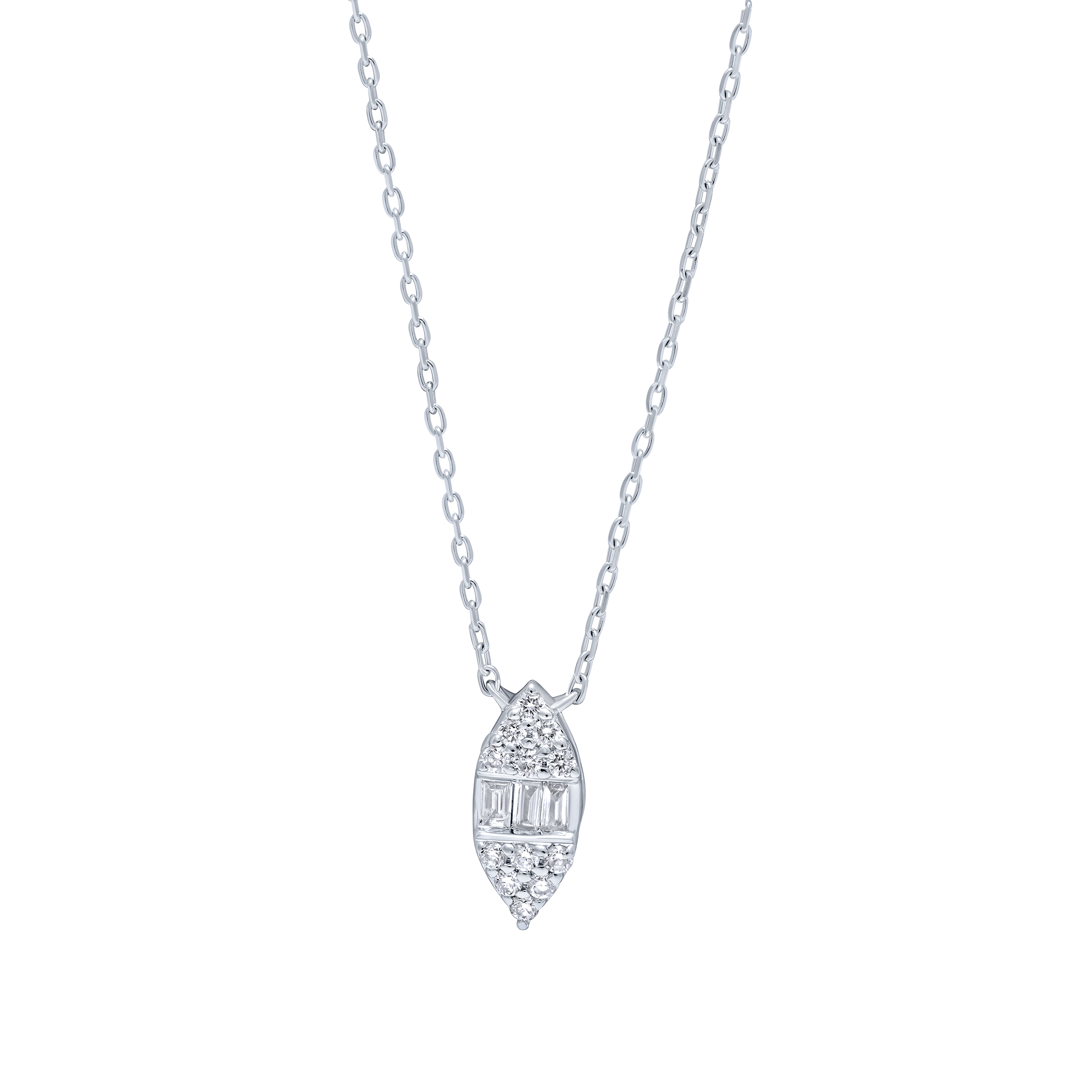 Elegant 18K Diamond Pendant in White Gold