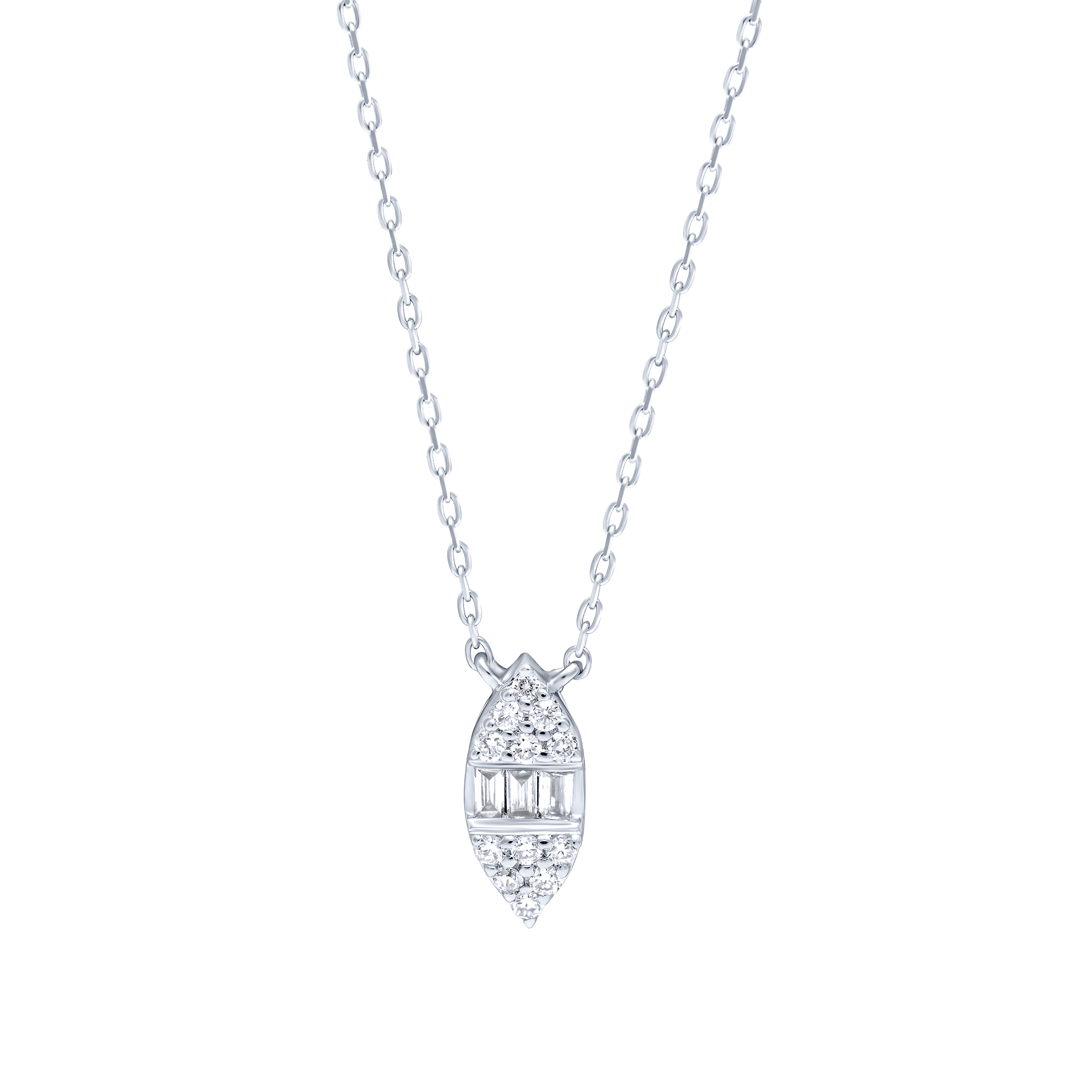 Exquisite 18K Diamond Pendant in White Gold