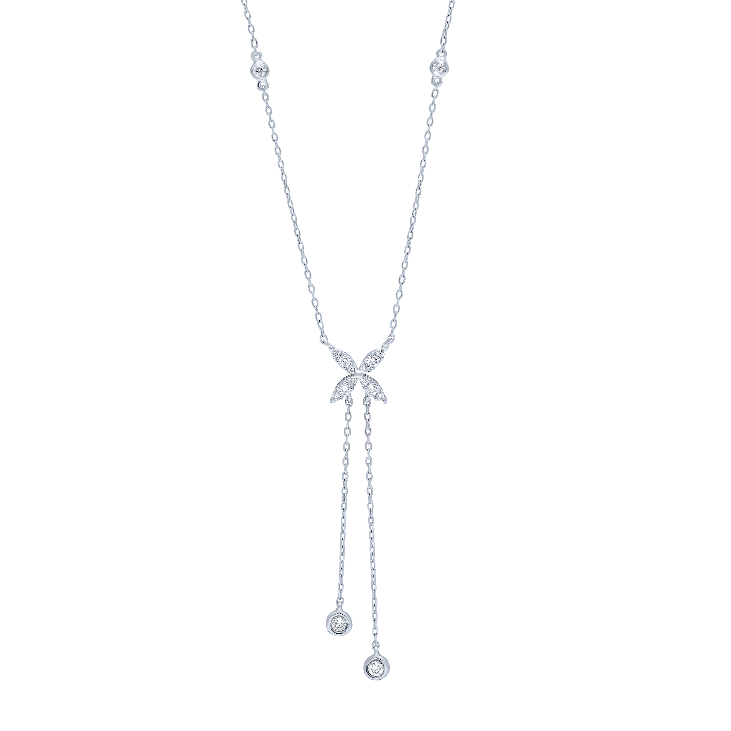 Glamorous 18K Diamond Necklace in White Gold