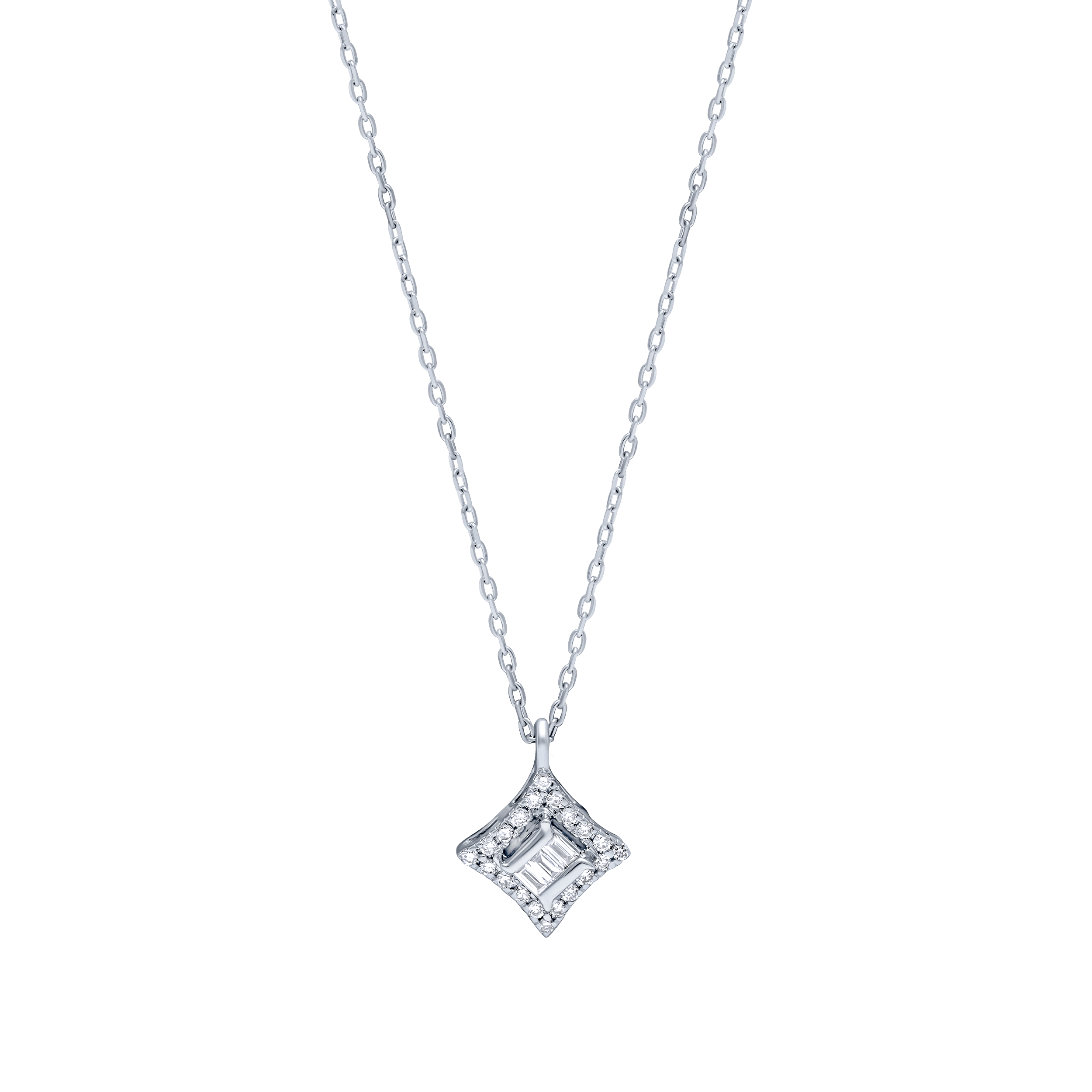 Brilliant 18K Diamond Pendant in White Gold