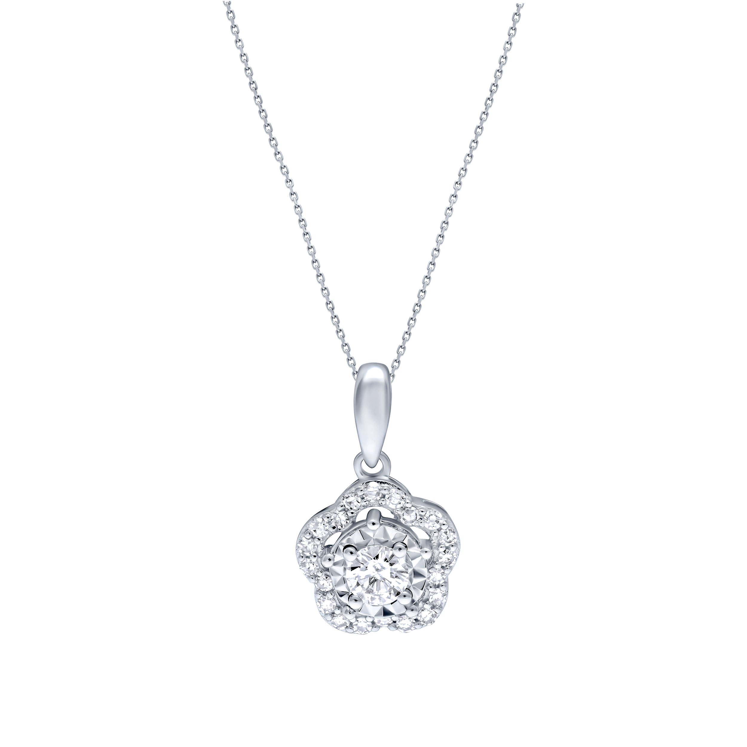 Classic Sophistication 18K Diamond Pendant "Illusion"