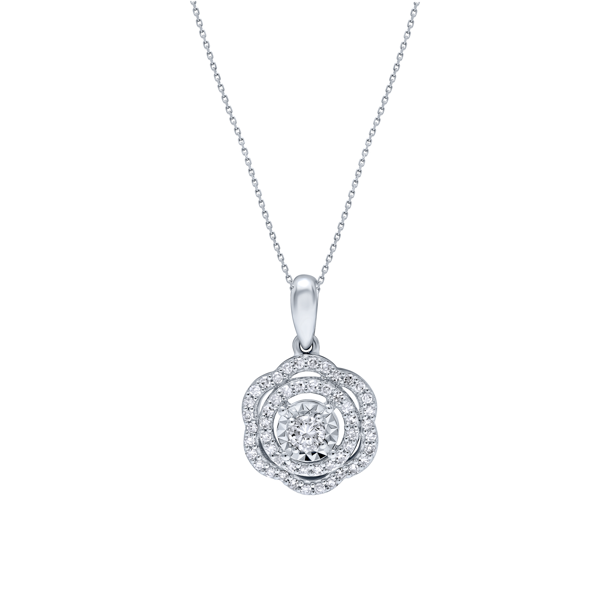 Elegant Charm 18K Diamond Pendant "Illusion"