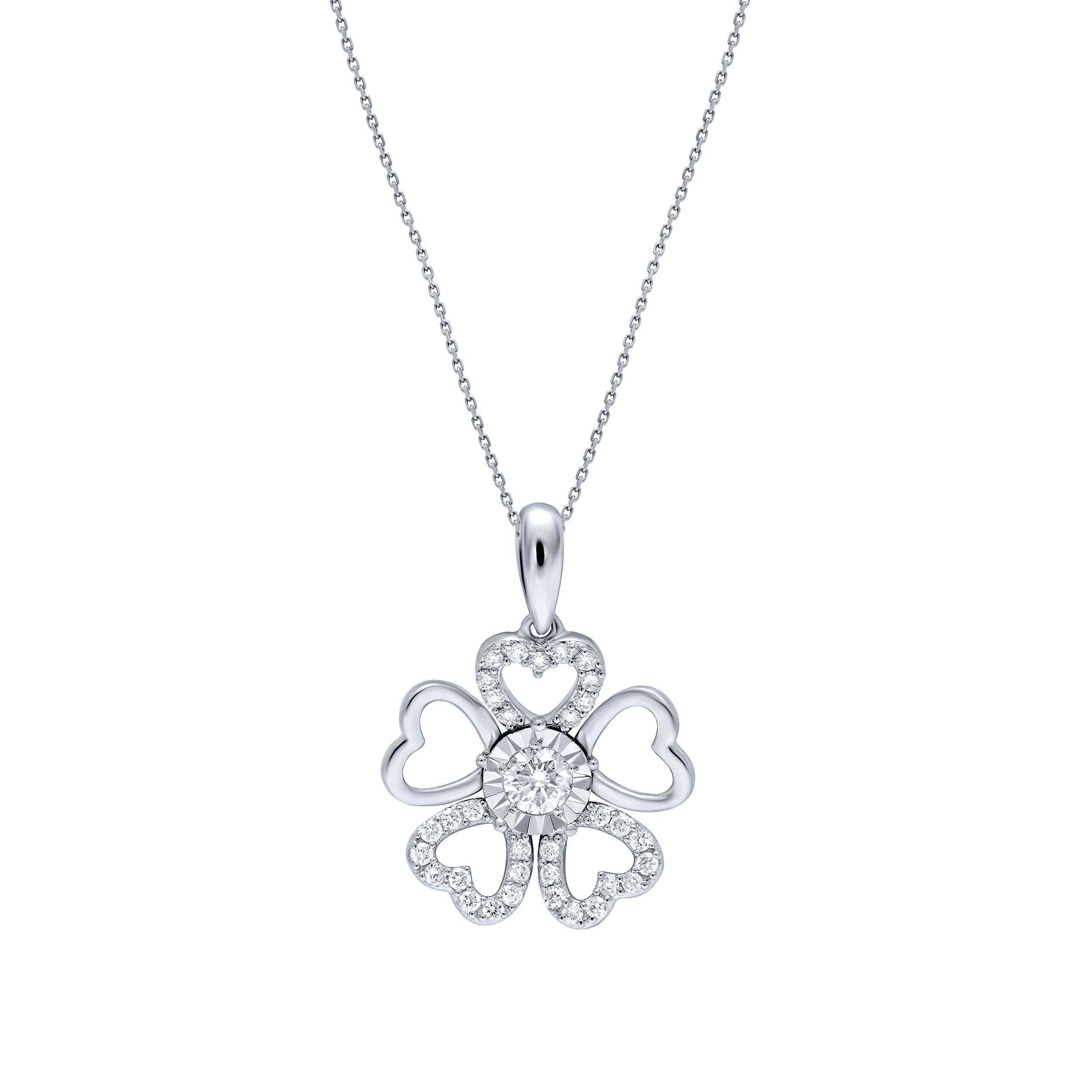 Refined Elegance 18K Diamond Pendant "Illusion"