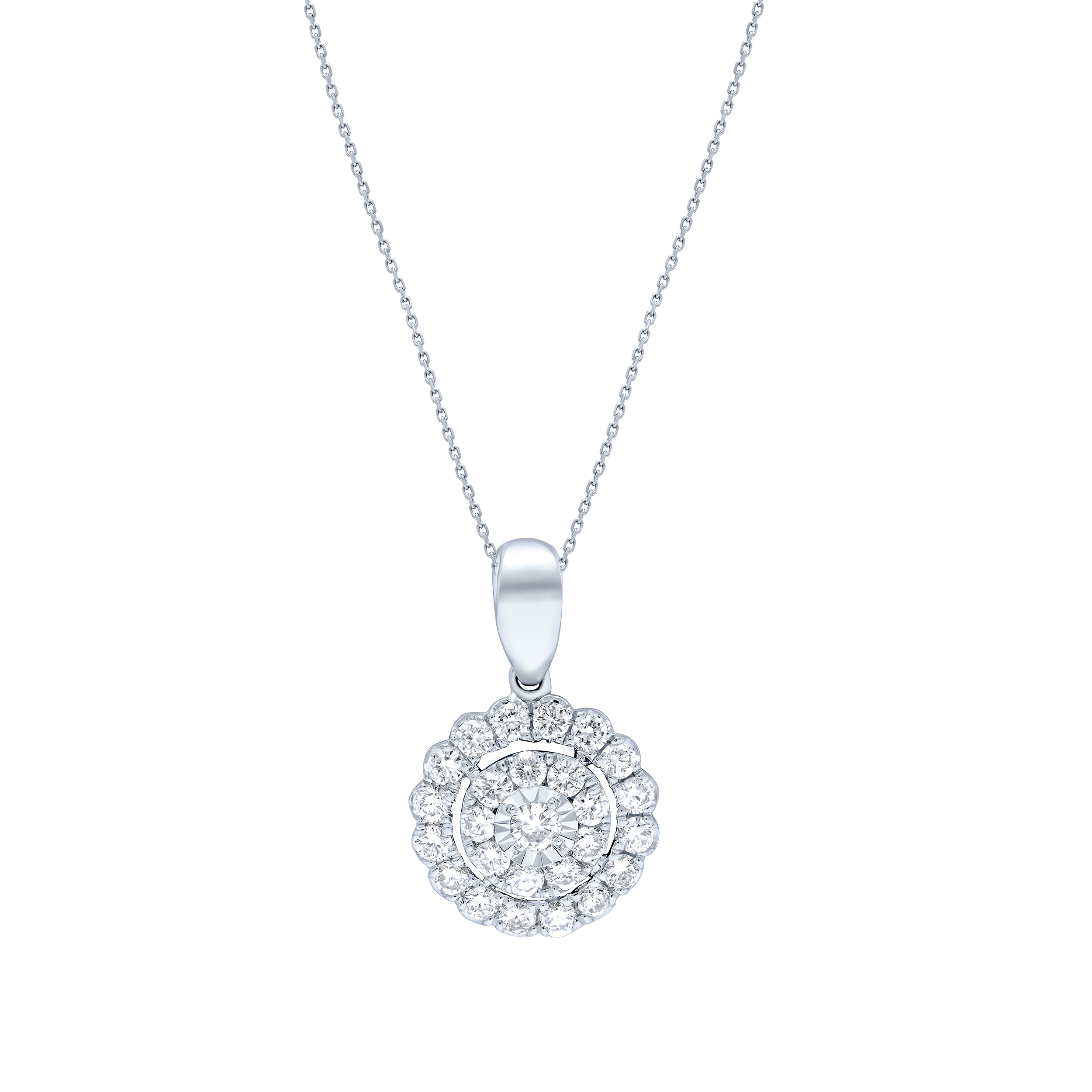 Pristine Elegance 18K Diamond Pendant "Illusion"