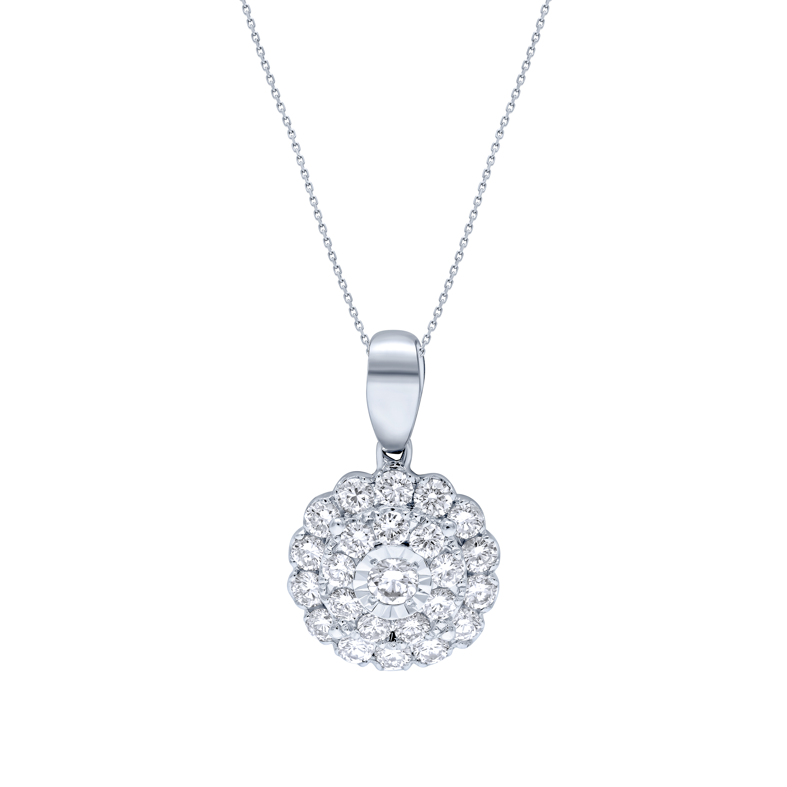 Refined Sophistication 18K Diamond Pendant "Illusion"