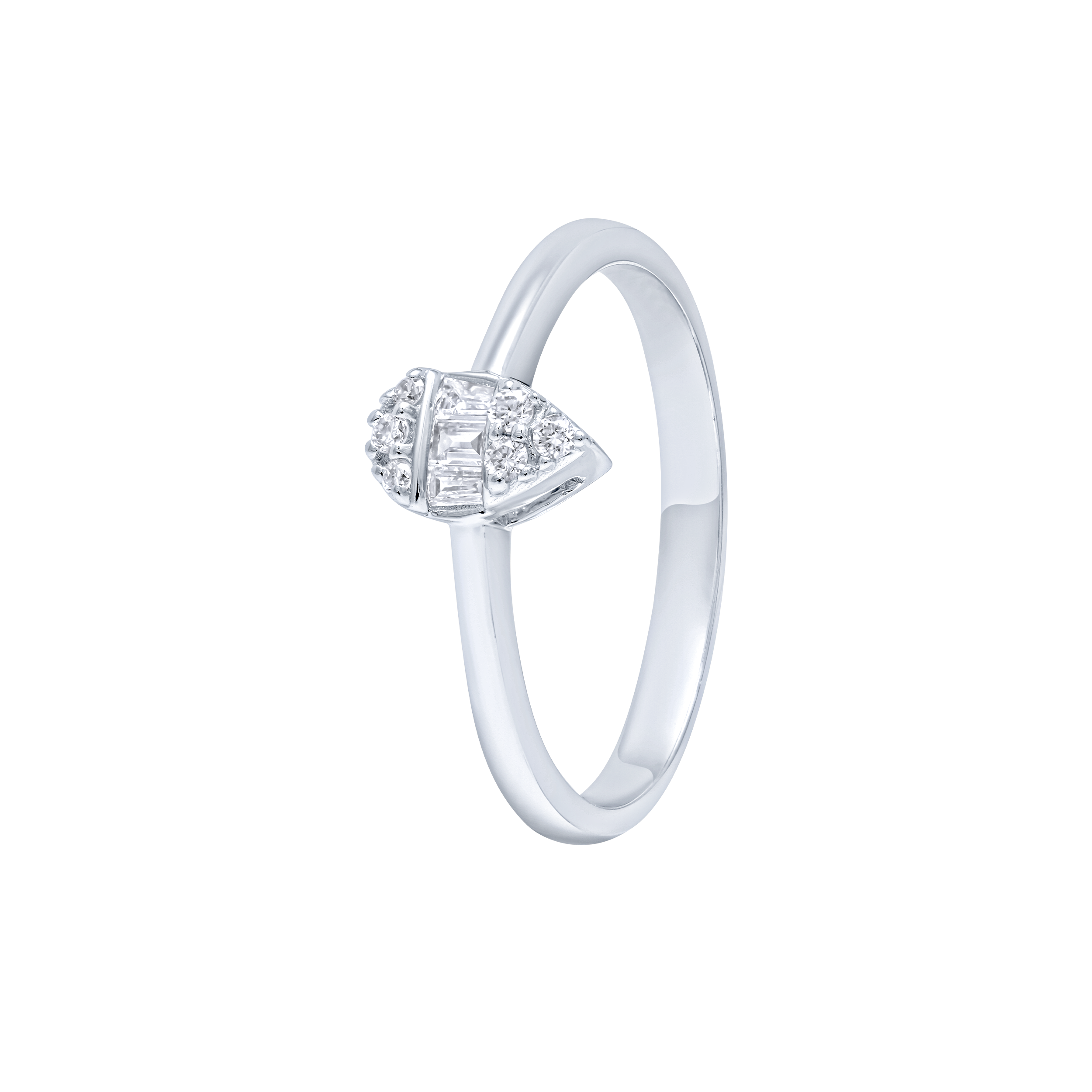 Classic 18K Diamond Ring in White Gold