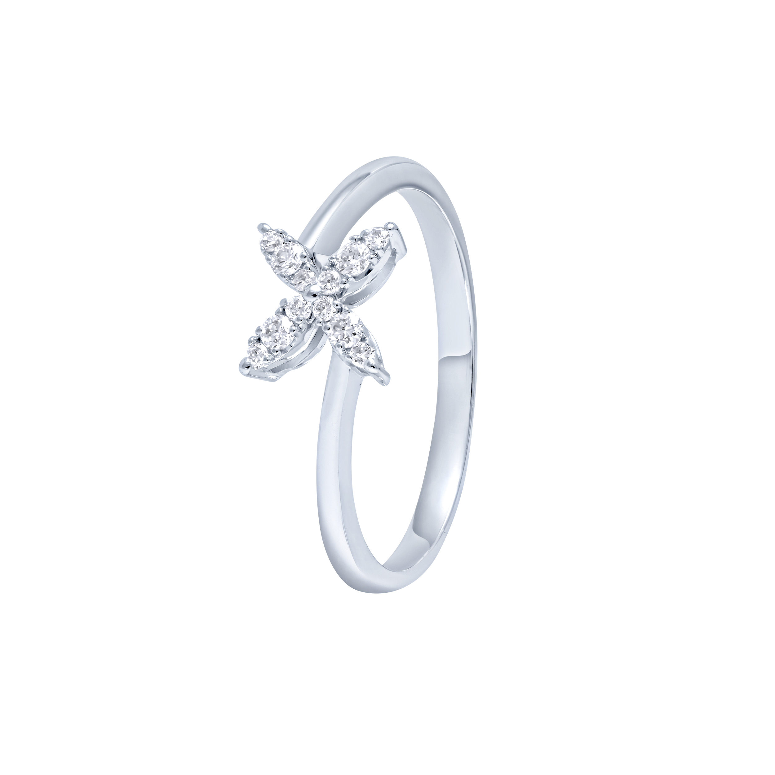 Refined 18K Diamond Ring in White Gold