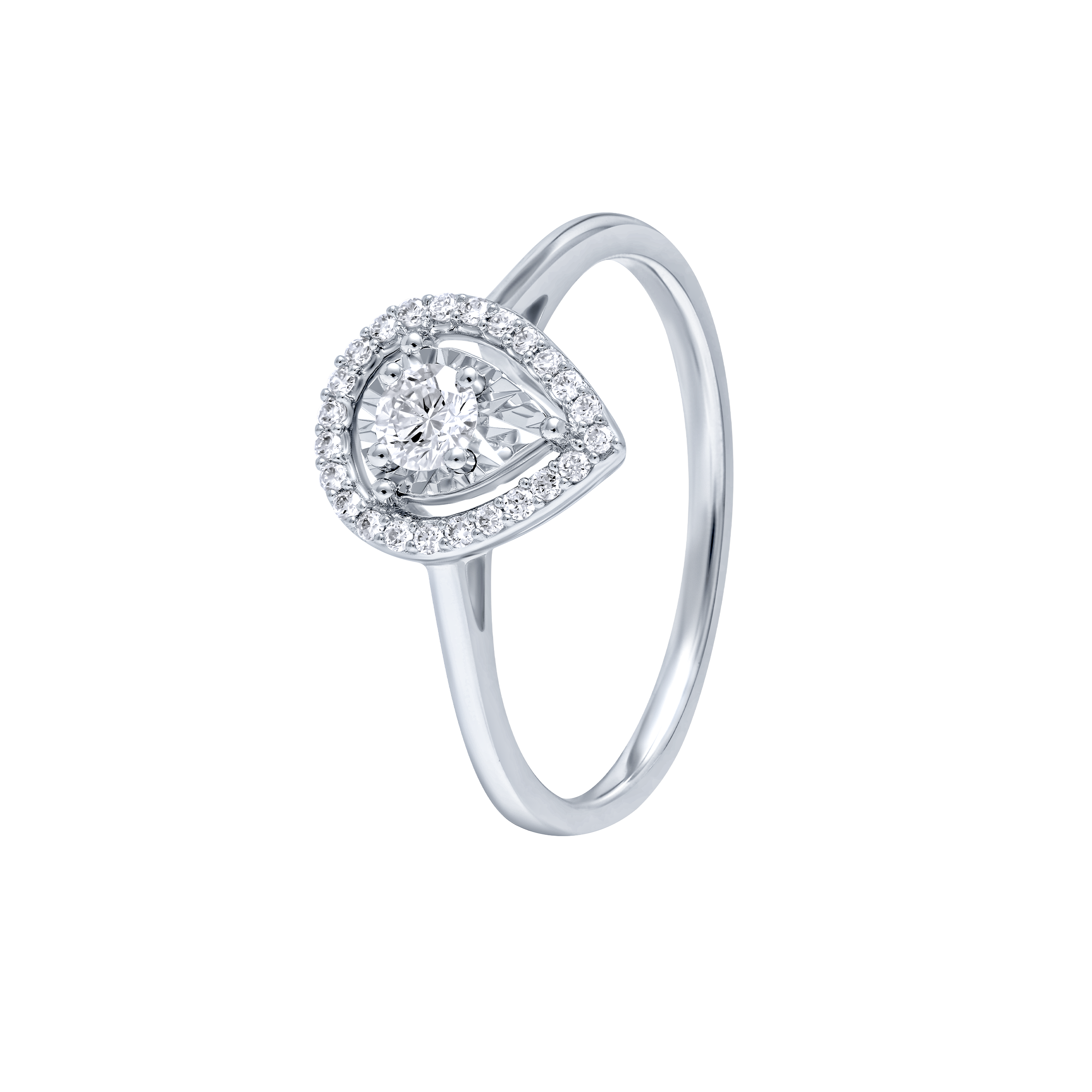 Refined Charm 18K Diamond Ring "Illusion"