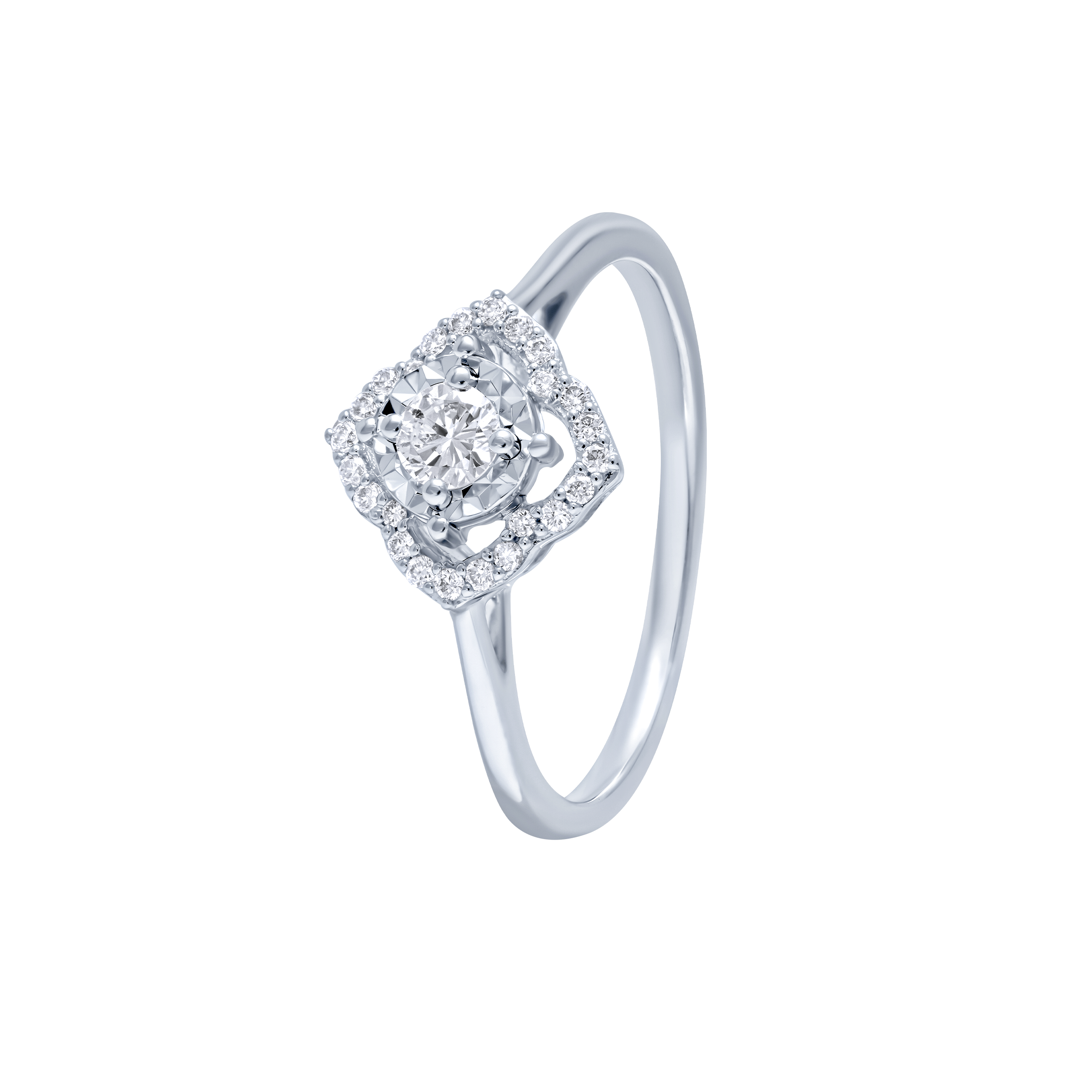 Refined Elegance 18K Diamond Ring "Illusion"