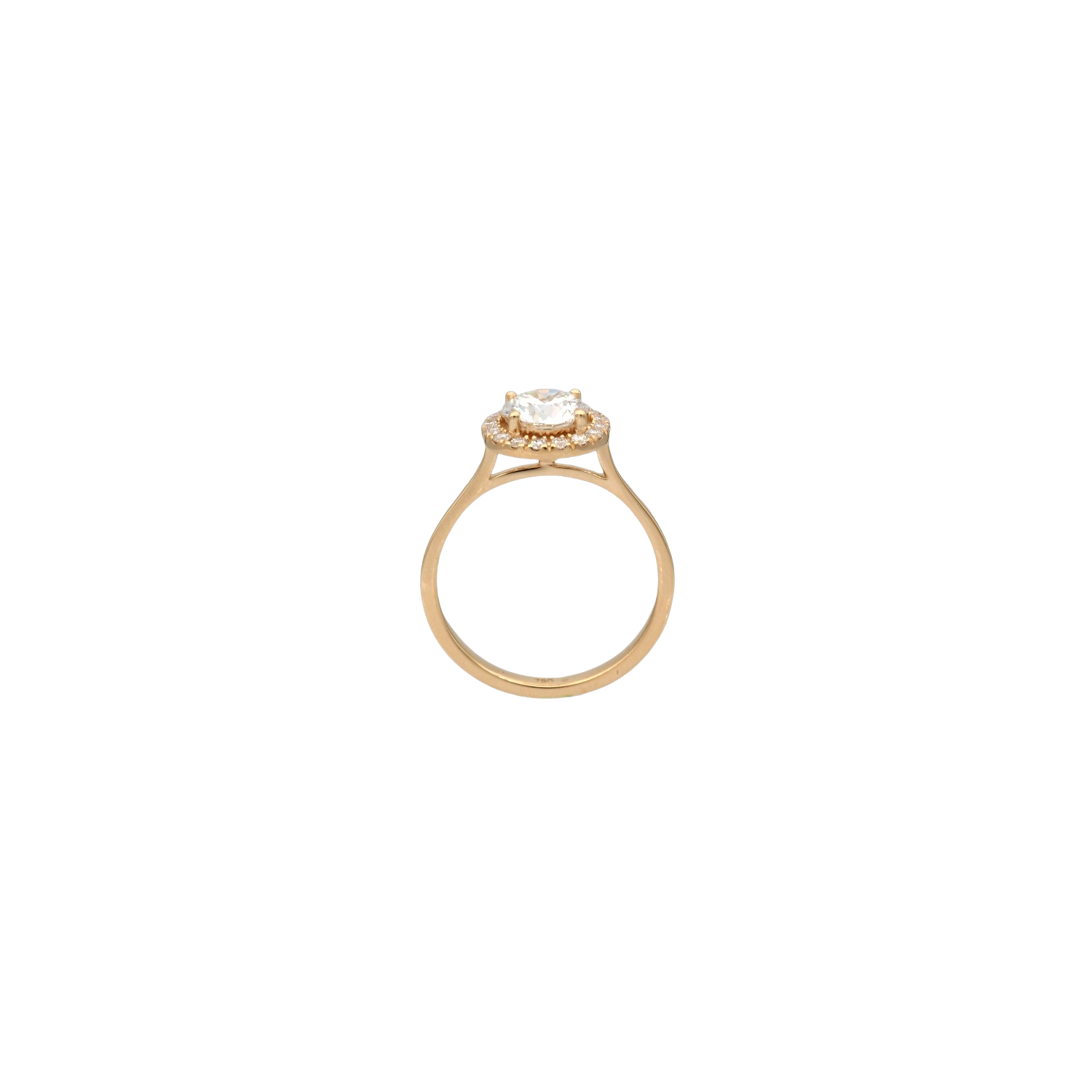 Lab-Grown Diamond Halo Ring in 18K Yellow Gold