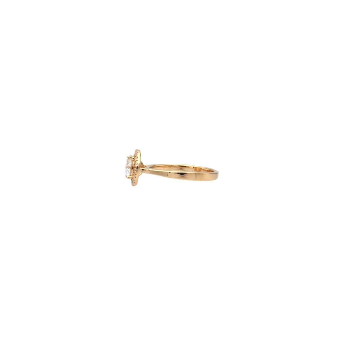 Lab-Grown Diamond Halo Ring in 18K Yellow Gold