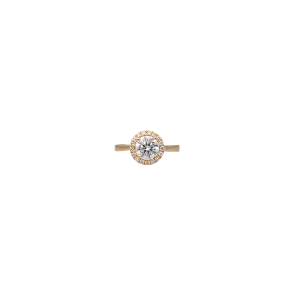 Lab-Grown Diamond Halo Ring in 18K Yellow Gold