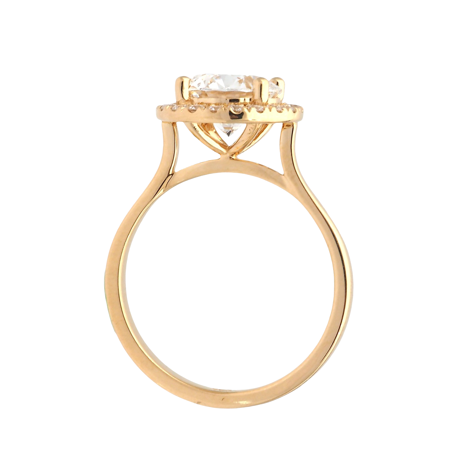 Elegant Lab-Grown Diamond Halo Ring in Yellow Gold