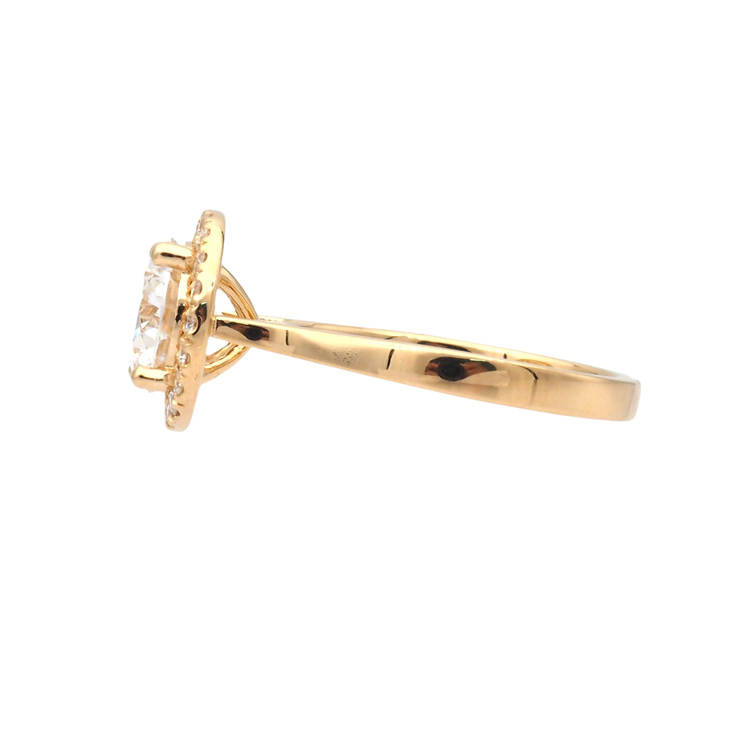 Elegant Lab-Grown Diamond Halo Ring in Yellow Gold