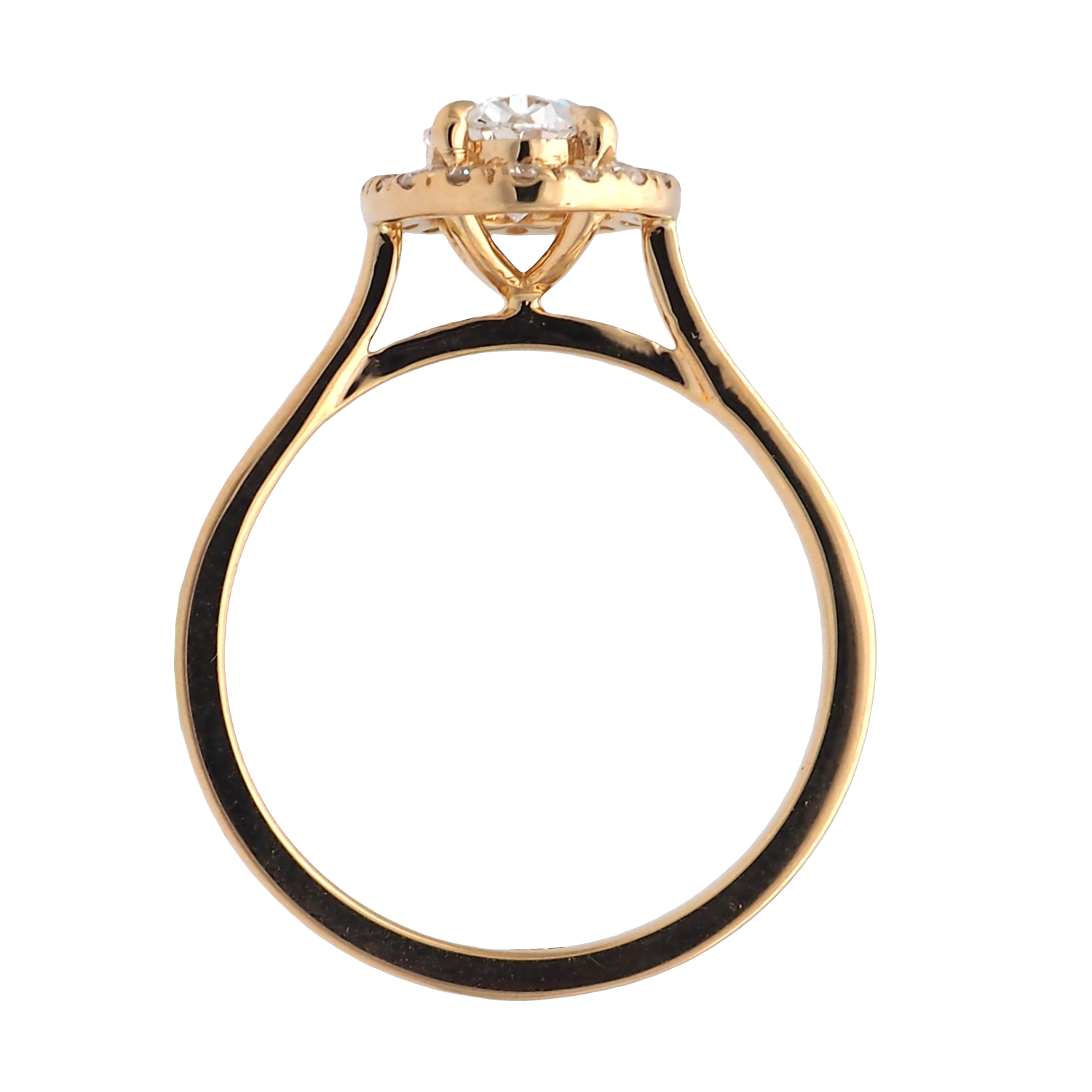 Oval Lab-Grown Diamond Halo Ring in Yellow Gold