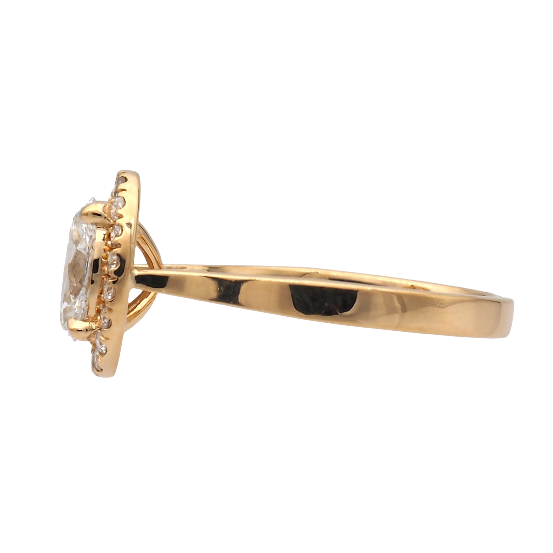 Oval Lab-Grown Diamond Halo Ring in Yellow Gold