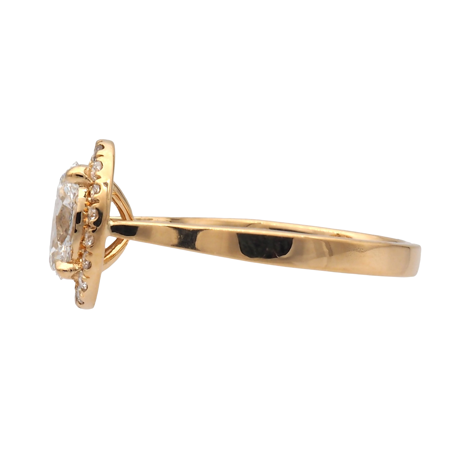 Oval Lab-Grown Diamond Halo Ring in Yellow Gold