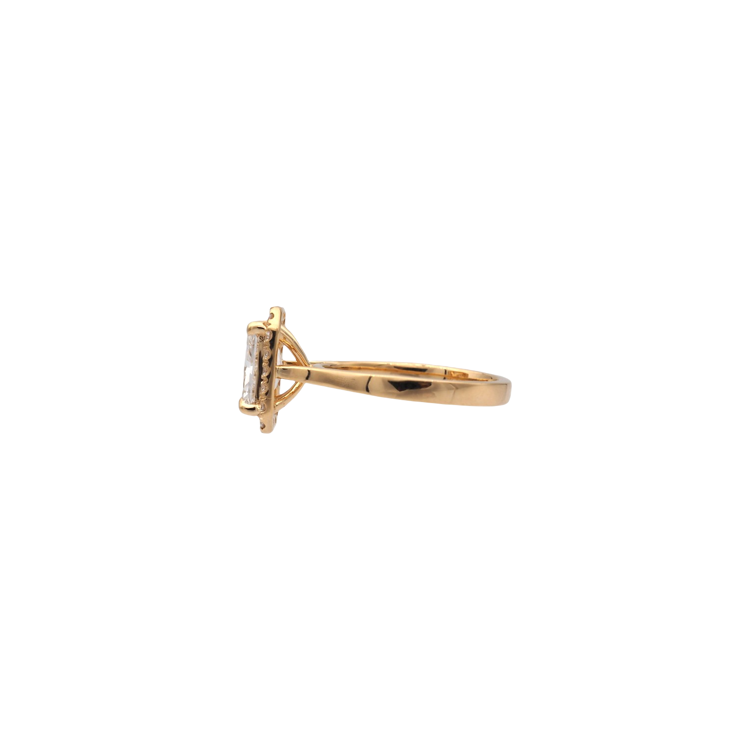 Radiant Cut Lab-Grown Diamond Halo Ring in Yellow Gold