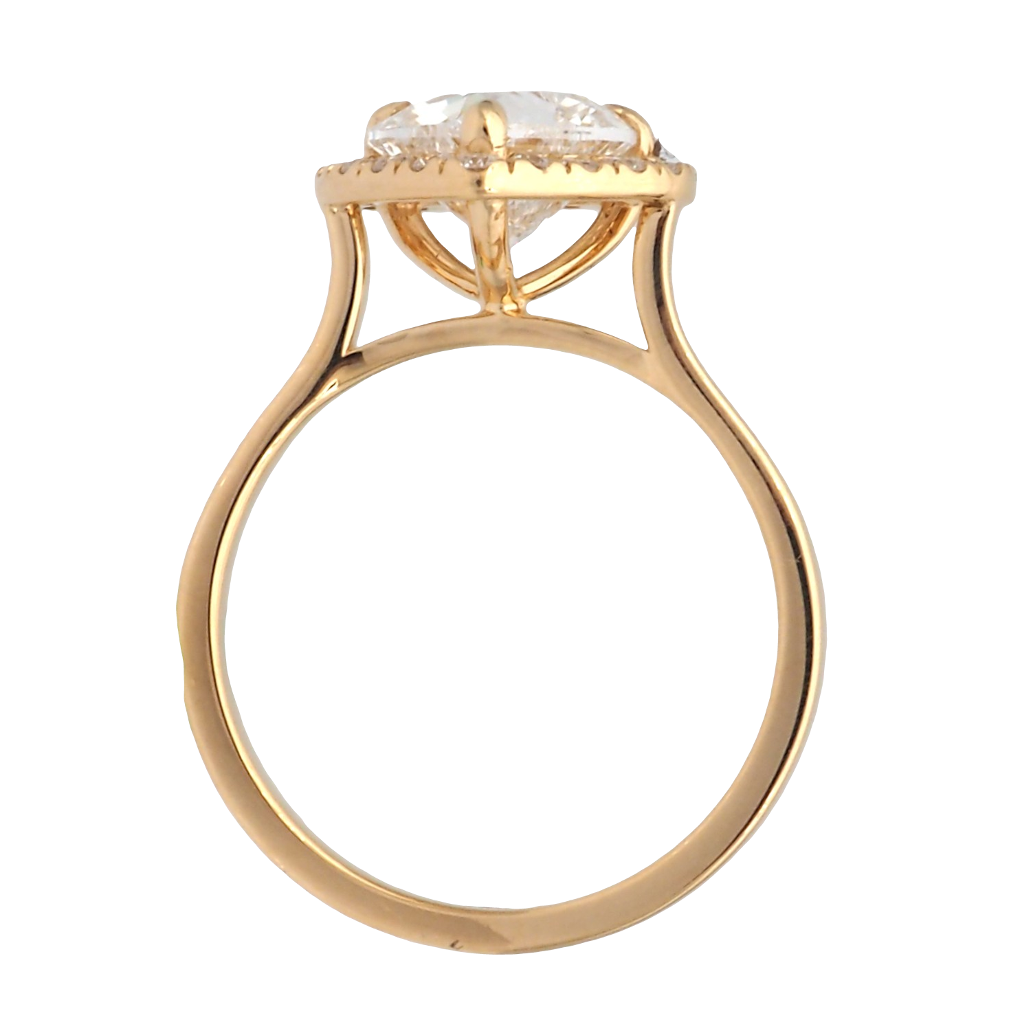 Heart Shape Lab-Grown Diamond Halo Ring in Yellow Gold