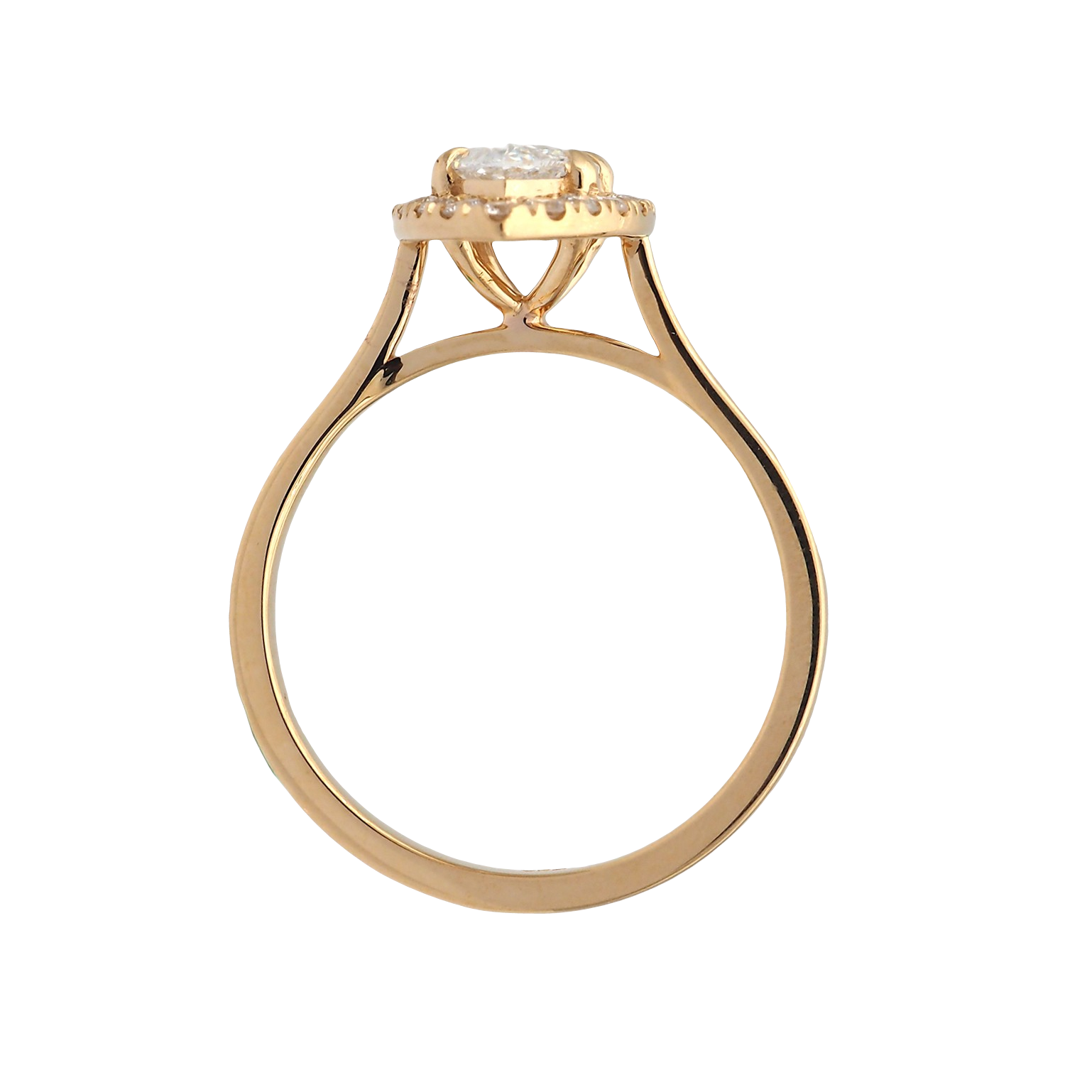 Marquise Cut Lab-Grown Diamond Halo Ring in Yellow Gold