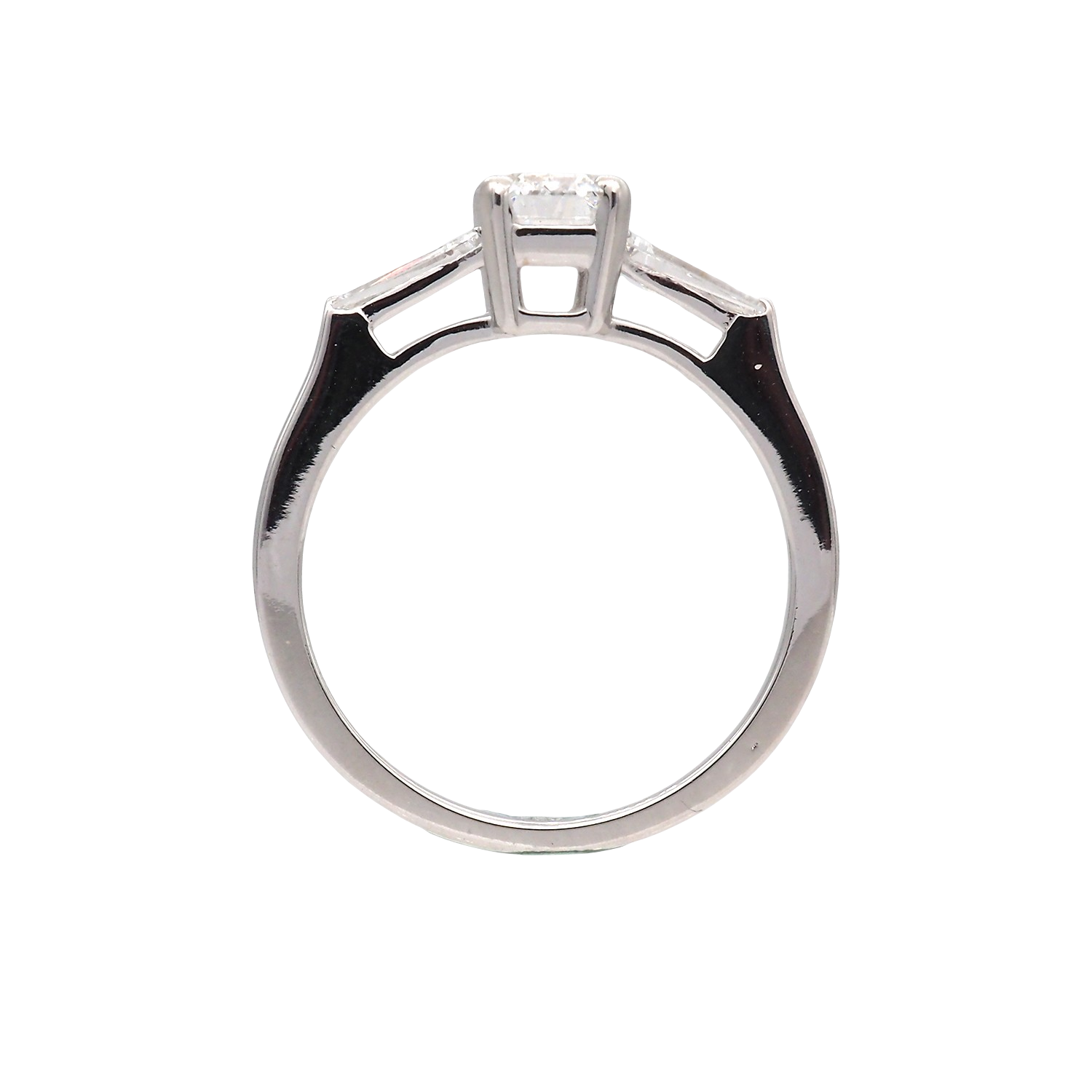 Emerald Cut Lab-Grown Diamond Ring in White Gold