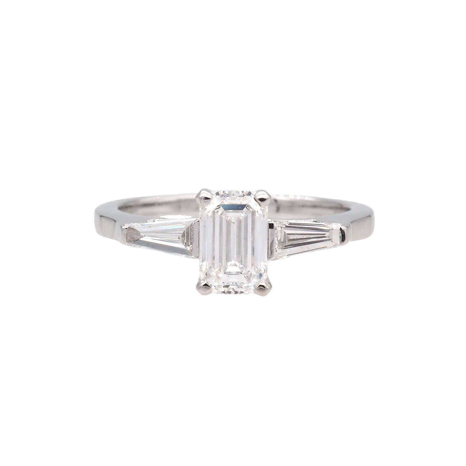 Emerald Cut Lab-Grown Diamond Ring in White Gold