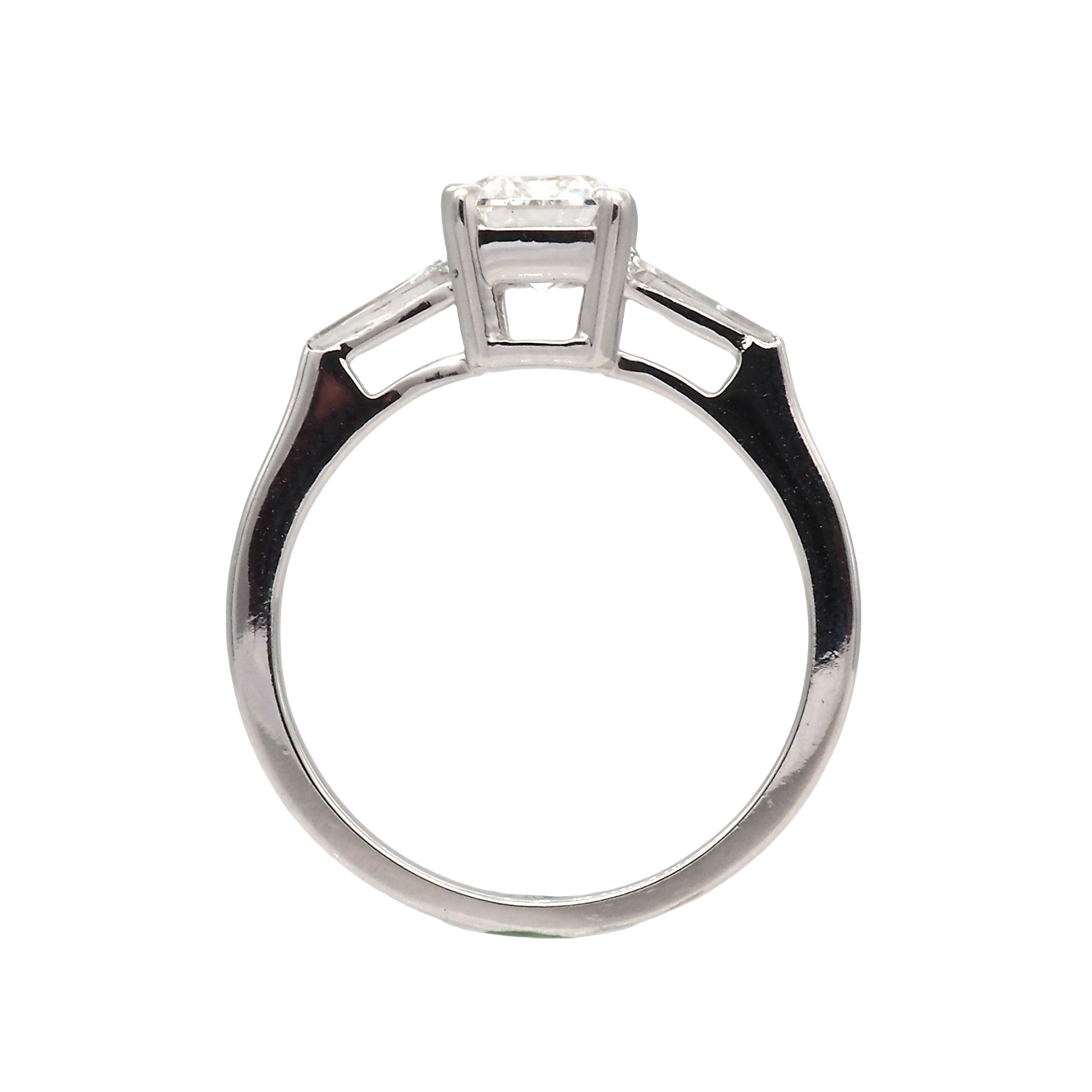 Emerald Cut Lab-Grown Diamond Ring in White Gold