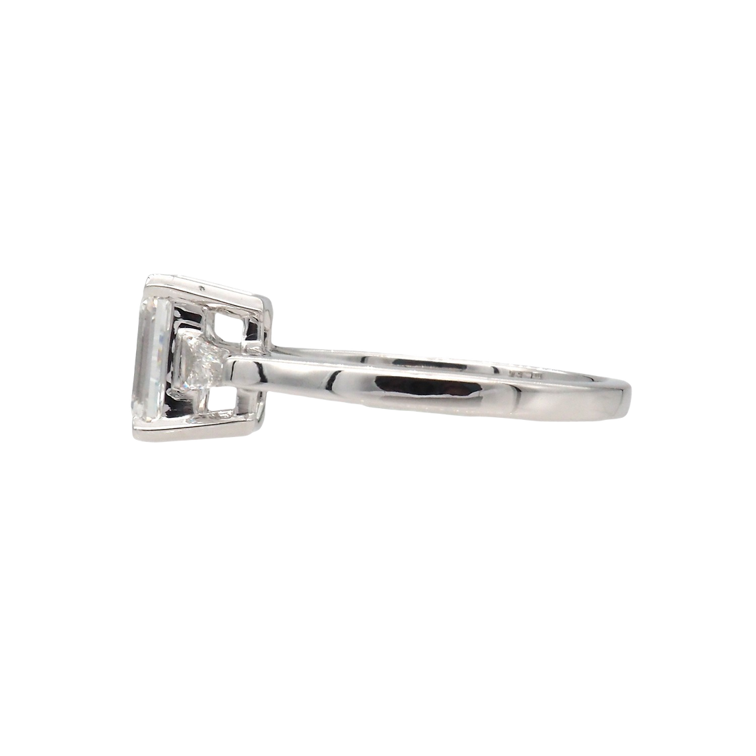 Emerald Cut Lab-Grown Diamond Ring in White Gold