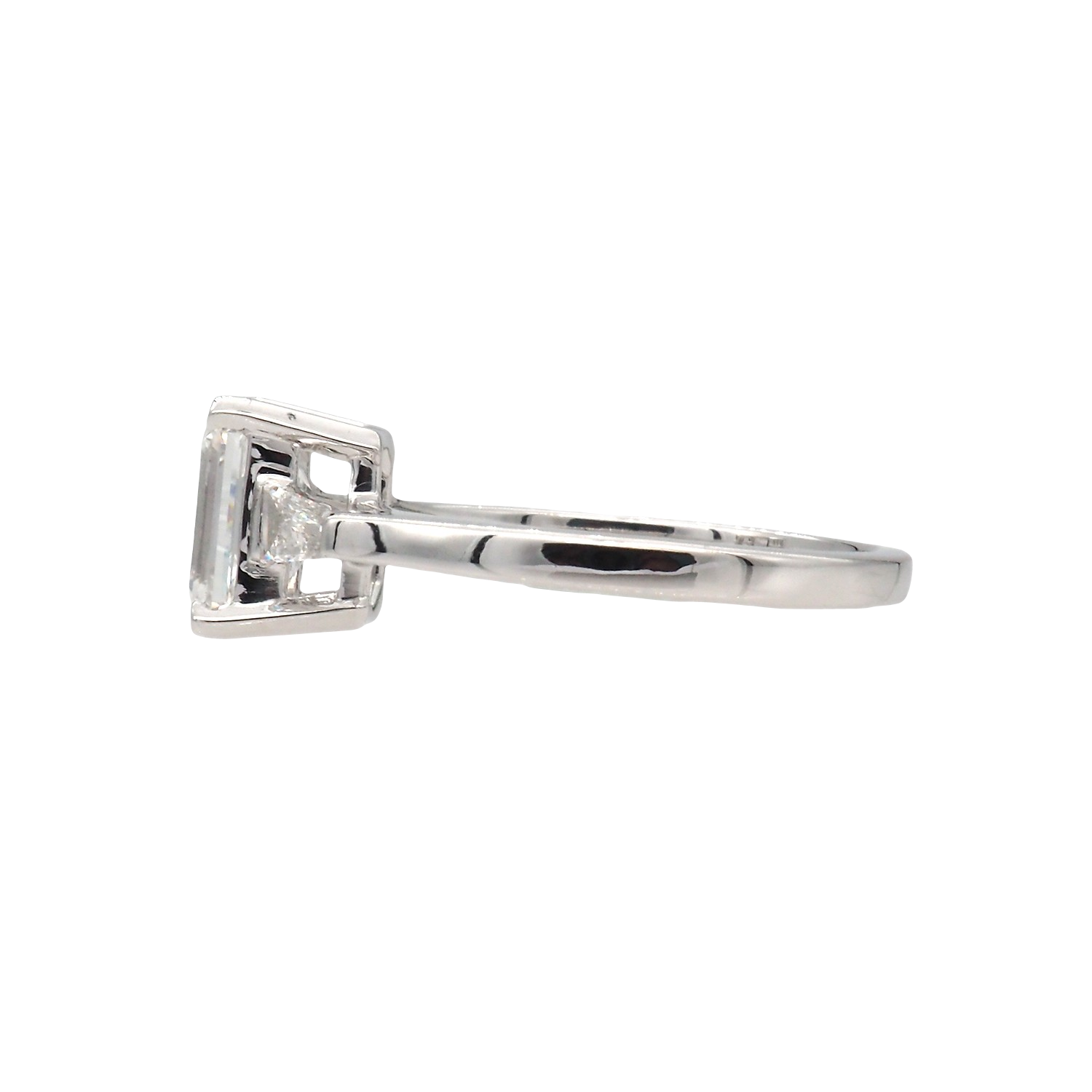 Emerald Cut Lab-Grown Diamond Ring in White Gold