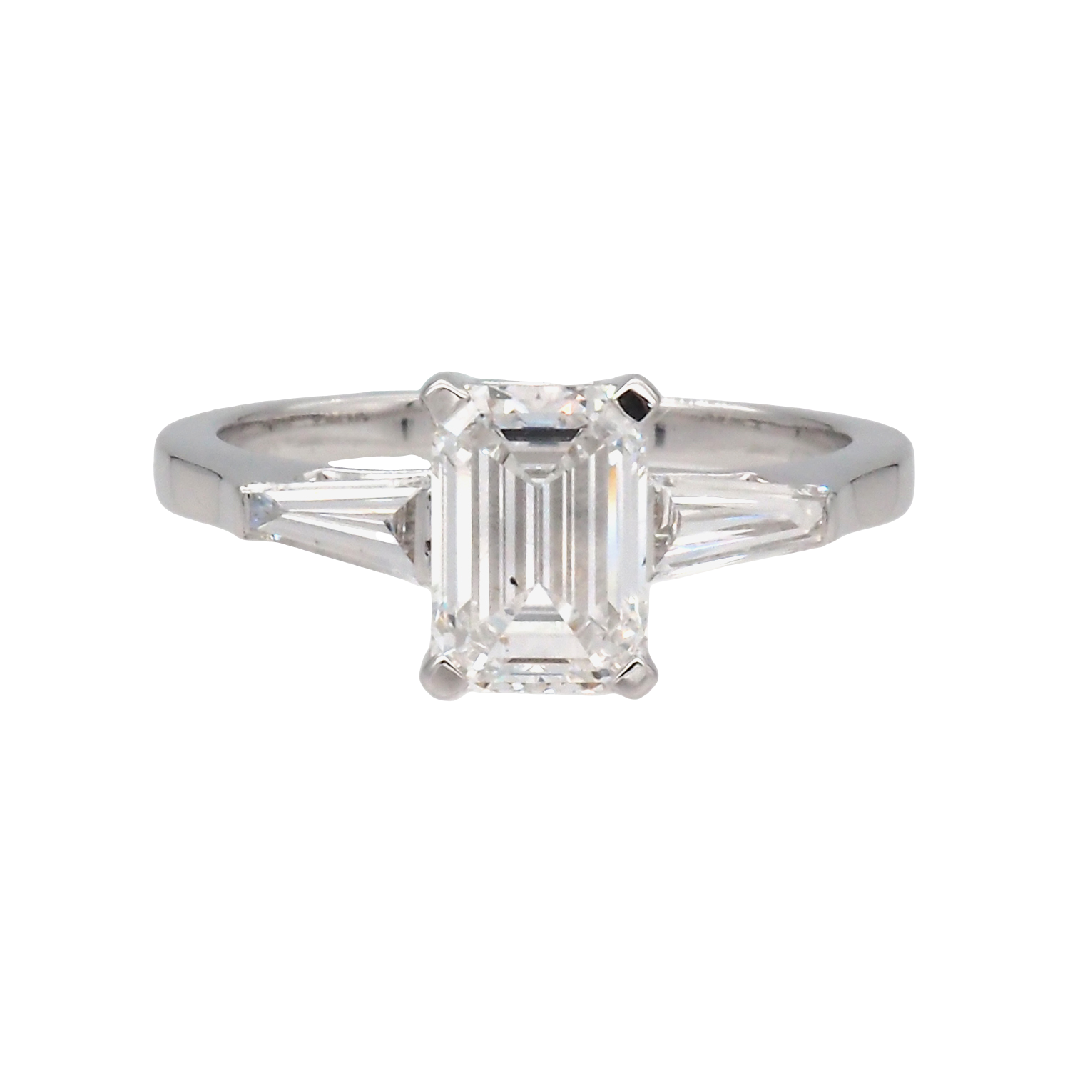 Emerald Cut Lab-Grown Diamond Ring in White Gold