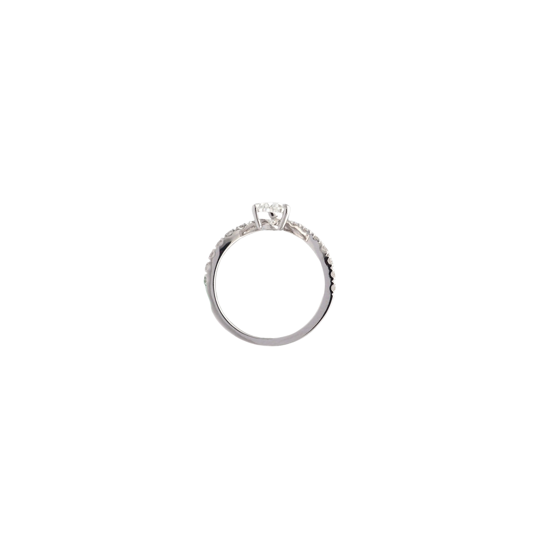 Pear Shape Lab-Grown Diamond V-Shape Ring in White Gold