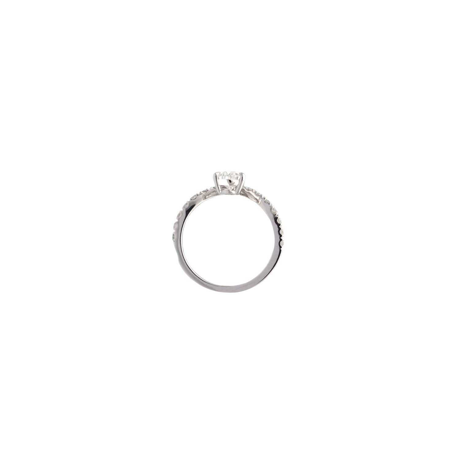 Pear Shape Lab-Grown Diamond V-Shape Ring in White Gold