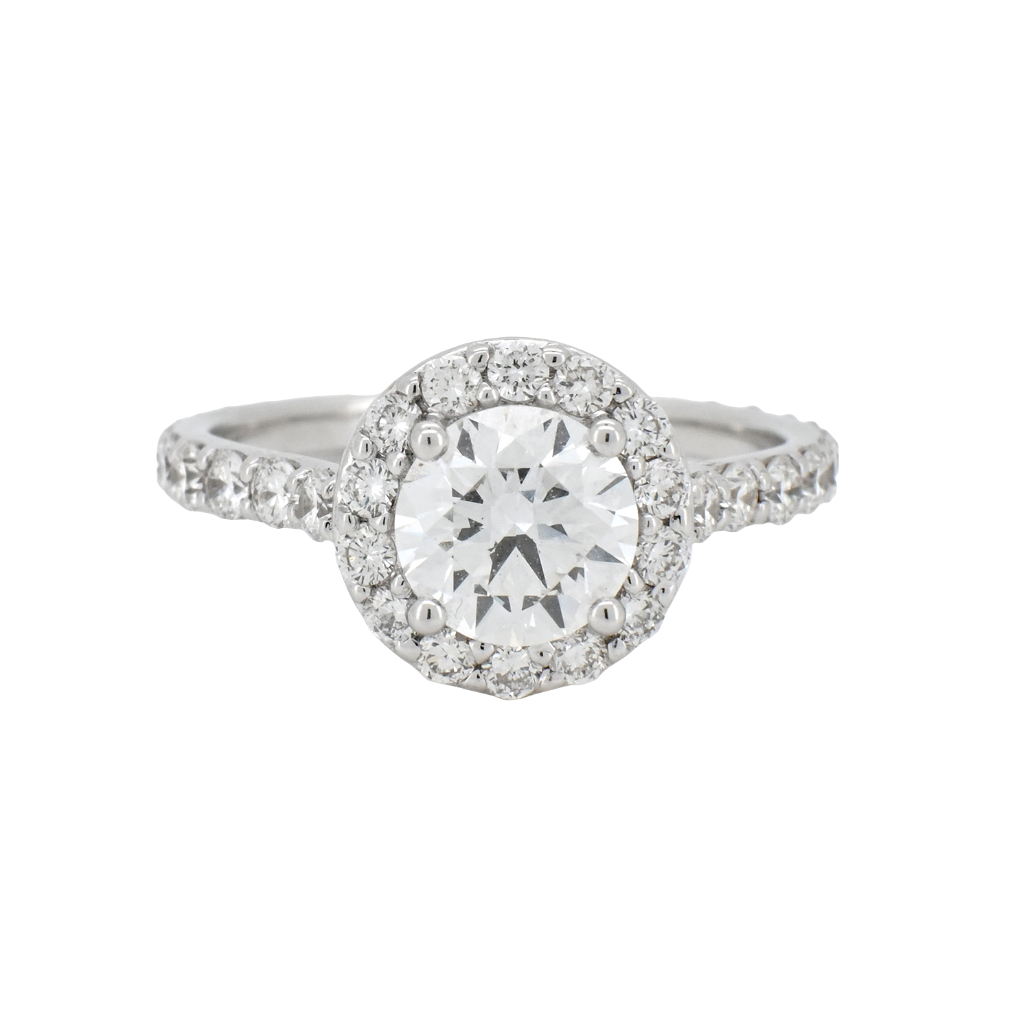 Round Lab-Grown Diamond Halo Ring in White Gold