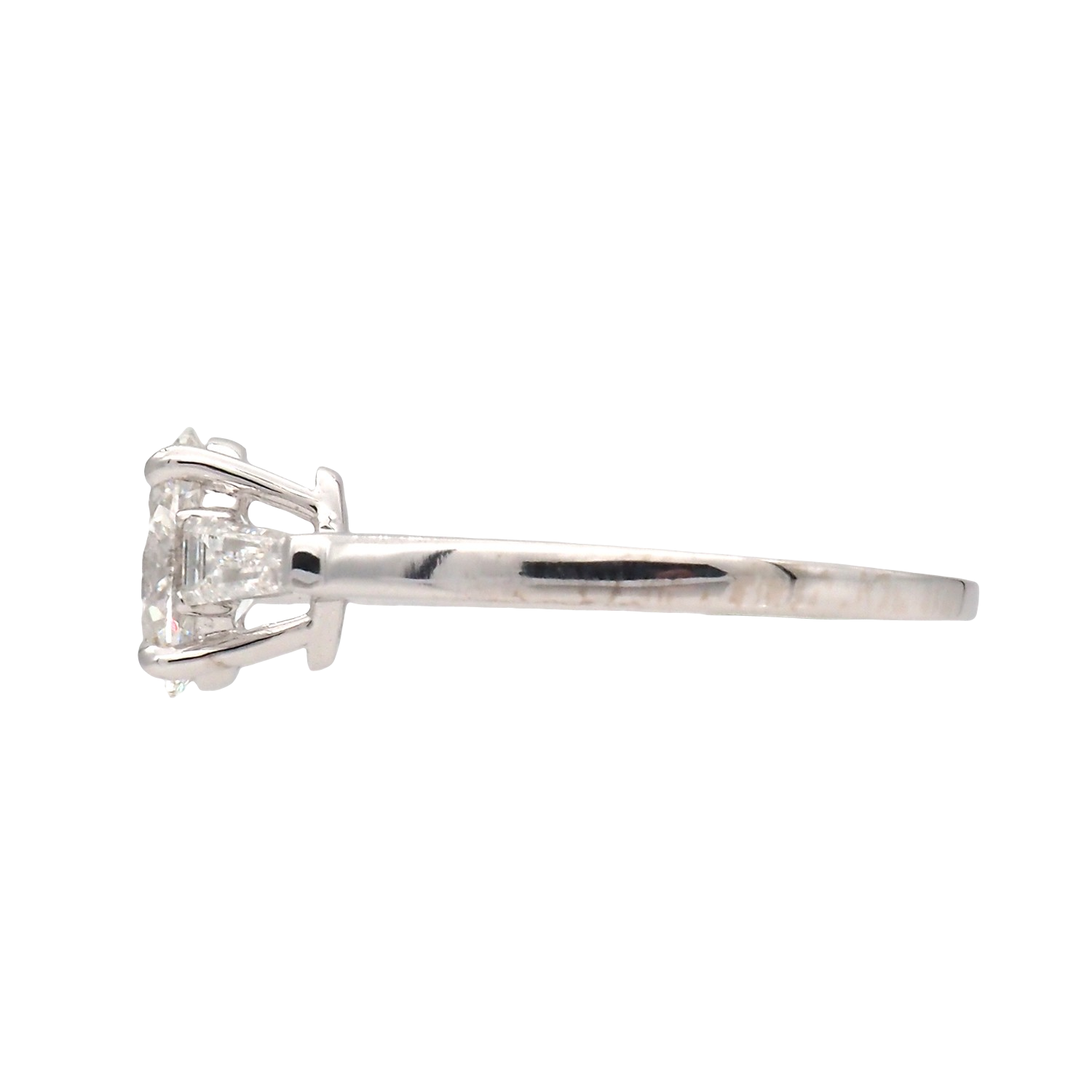 Oval Lab-Grown Diamond Three-Stone Ring in White Gold